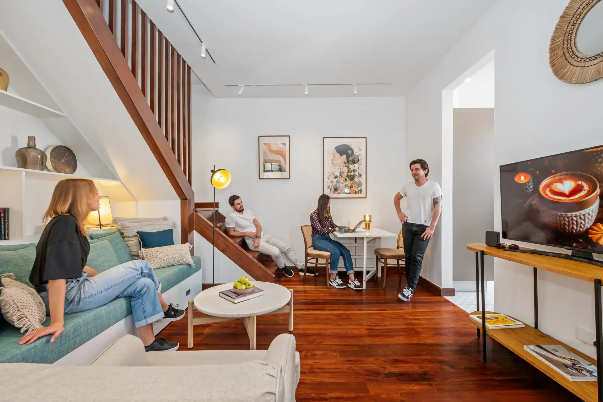 The living room in the Madeira remote coliving space