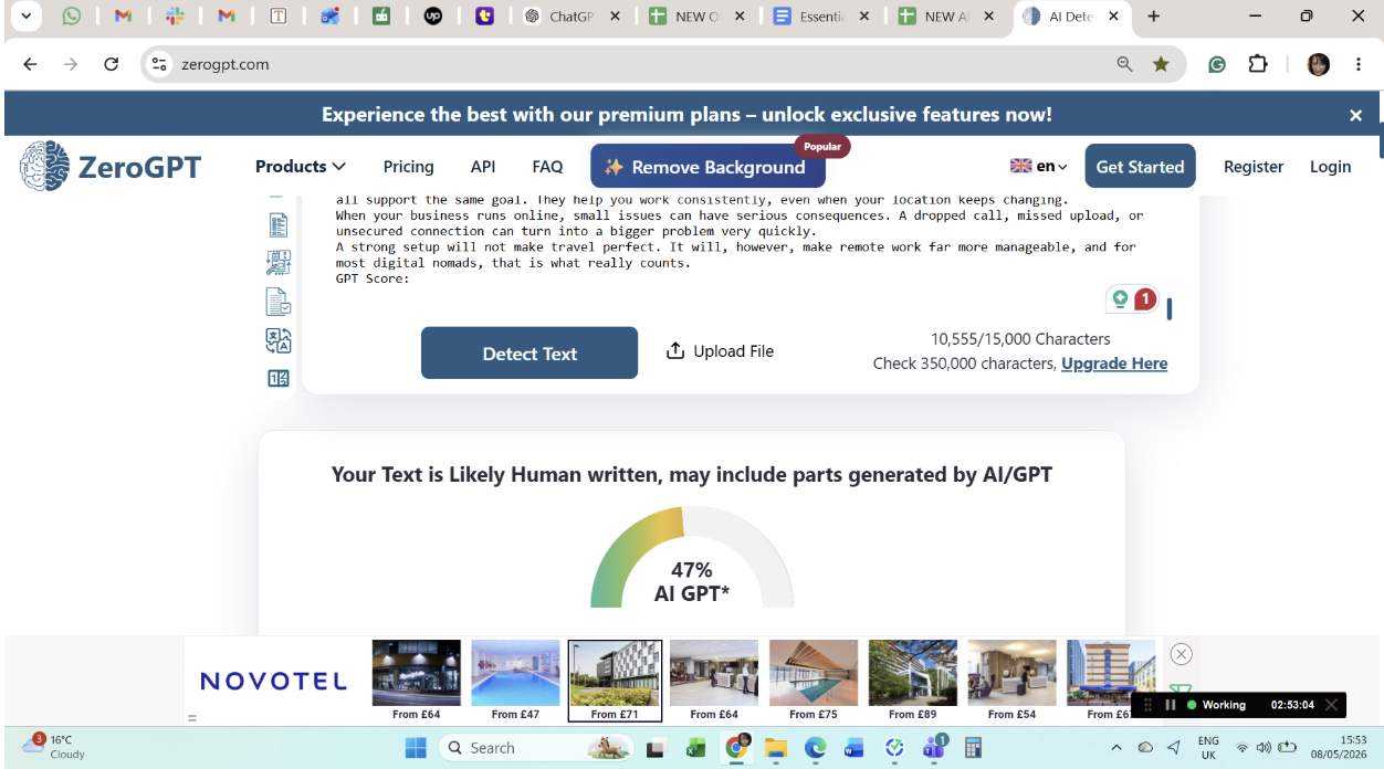 screenshot of GPT score tool