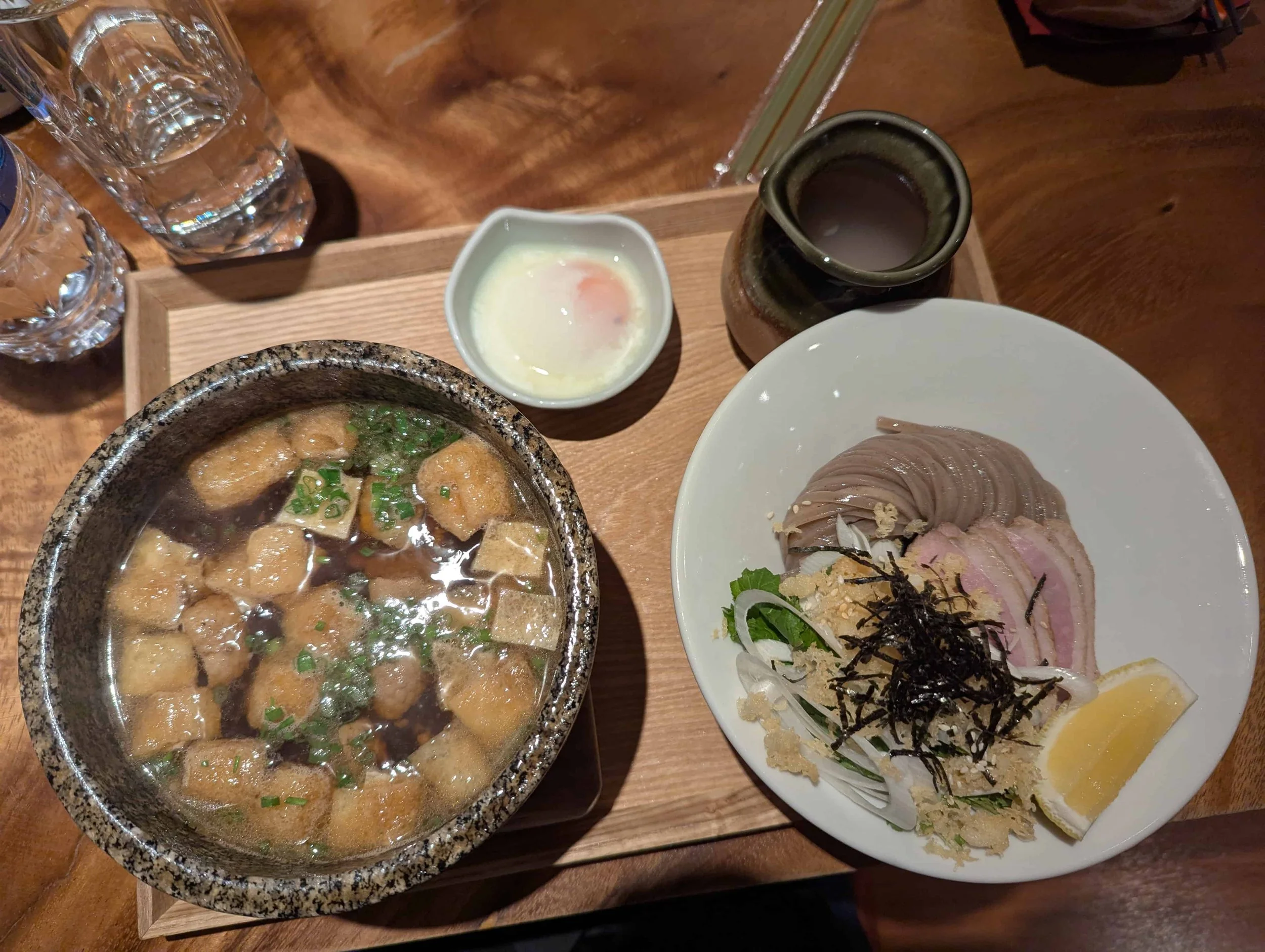 Tsukemen dish with dipping sauce
