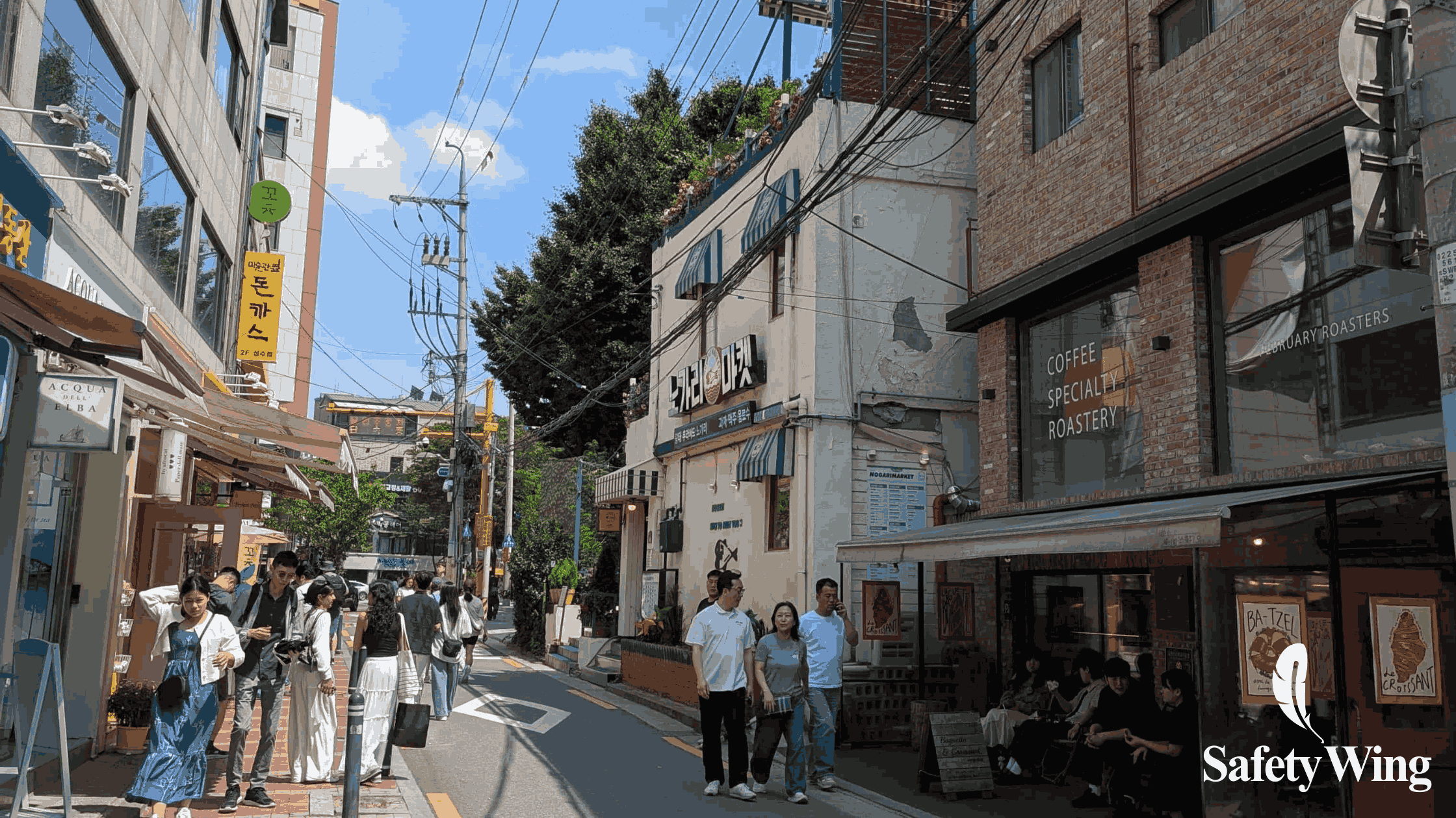 Seongsu street with people walking