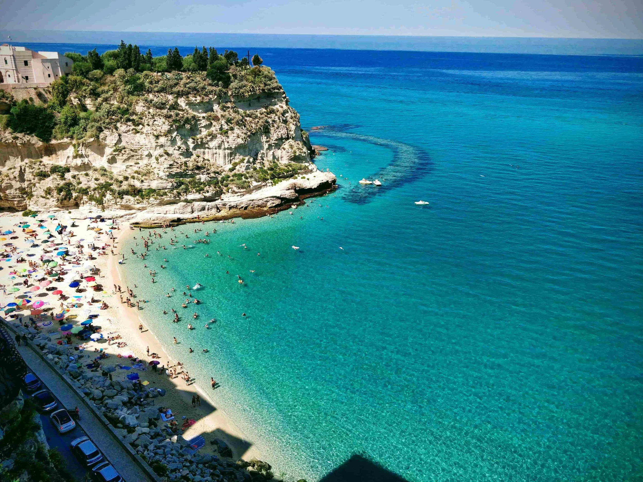 The beach and bay in Tropea, Calabria, Italy