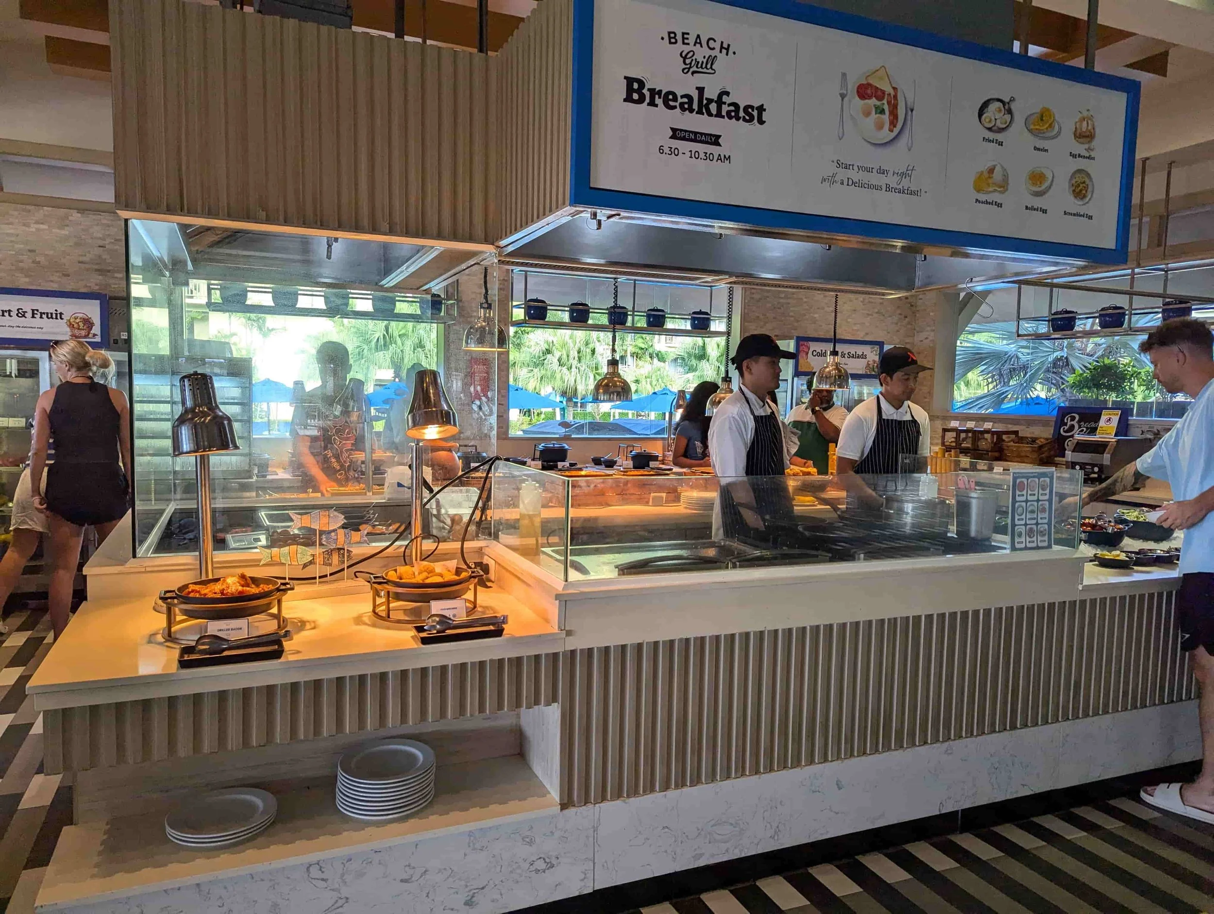 Breakfast counter at the Phuket Marriott Resort, Merlin Beach
