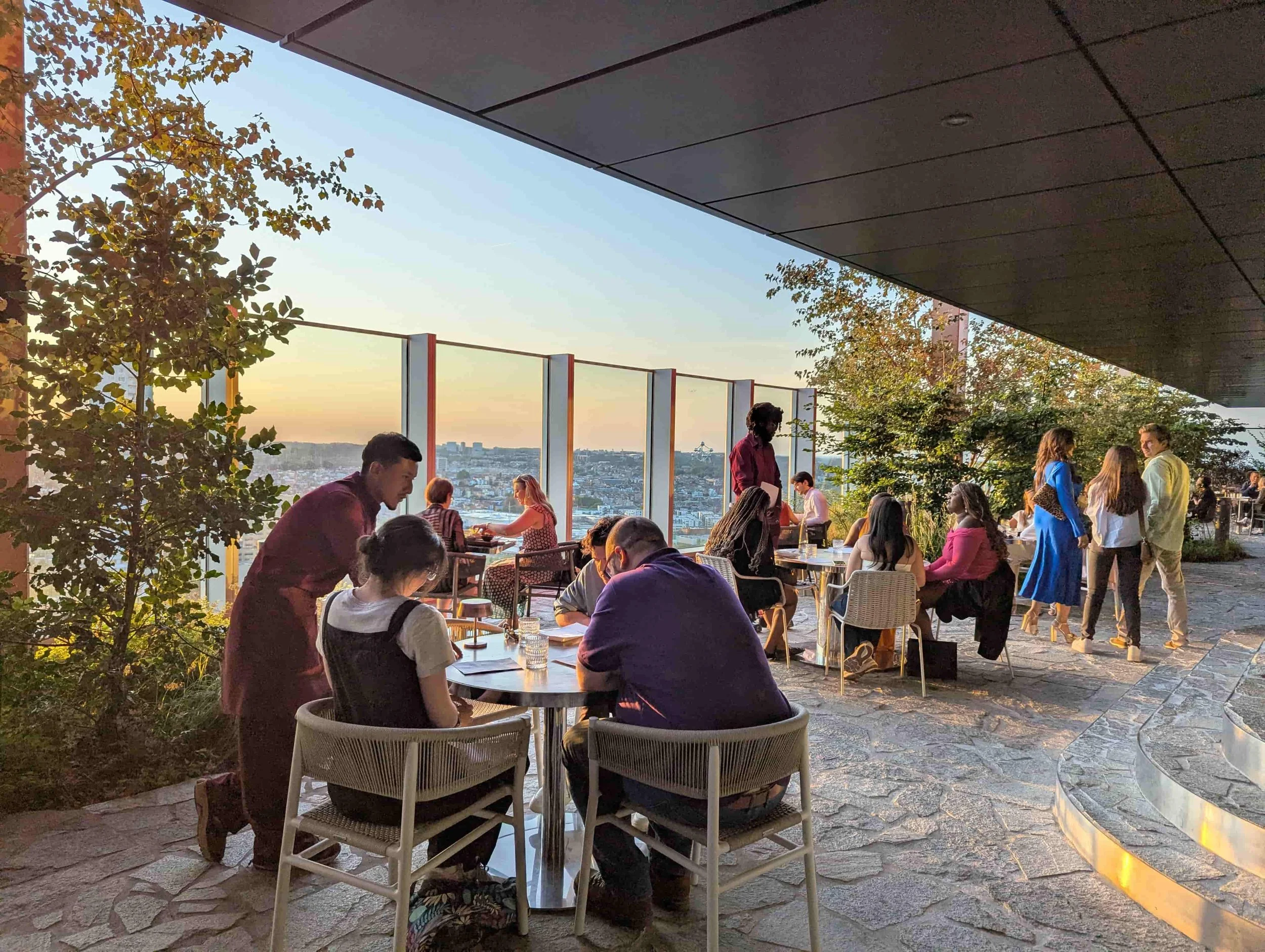 The rooftop restaurant at the Standard Hotel in Brussels