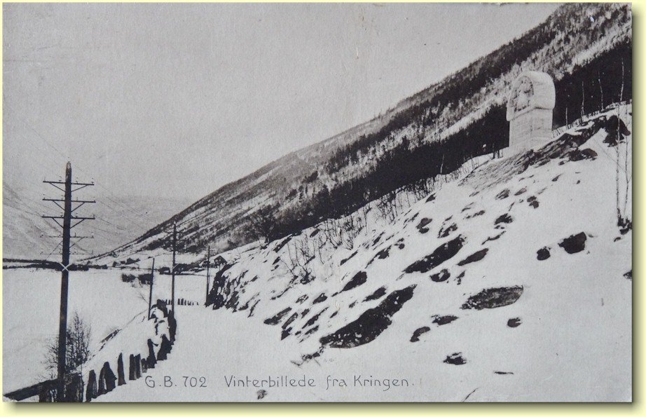  Vinterbilde fra Kringen&nbsp;&nbsp;&nbsp;&nbsp;&nbsp;Bildet er tatt i 1912 eller litt senere Dette kortet har ingen tekst på baksiden. (Kortet tilhører Jon Selfors -  Skottetogsamlingen ) 