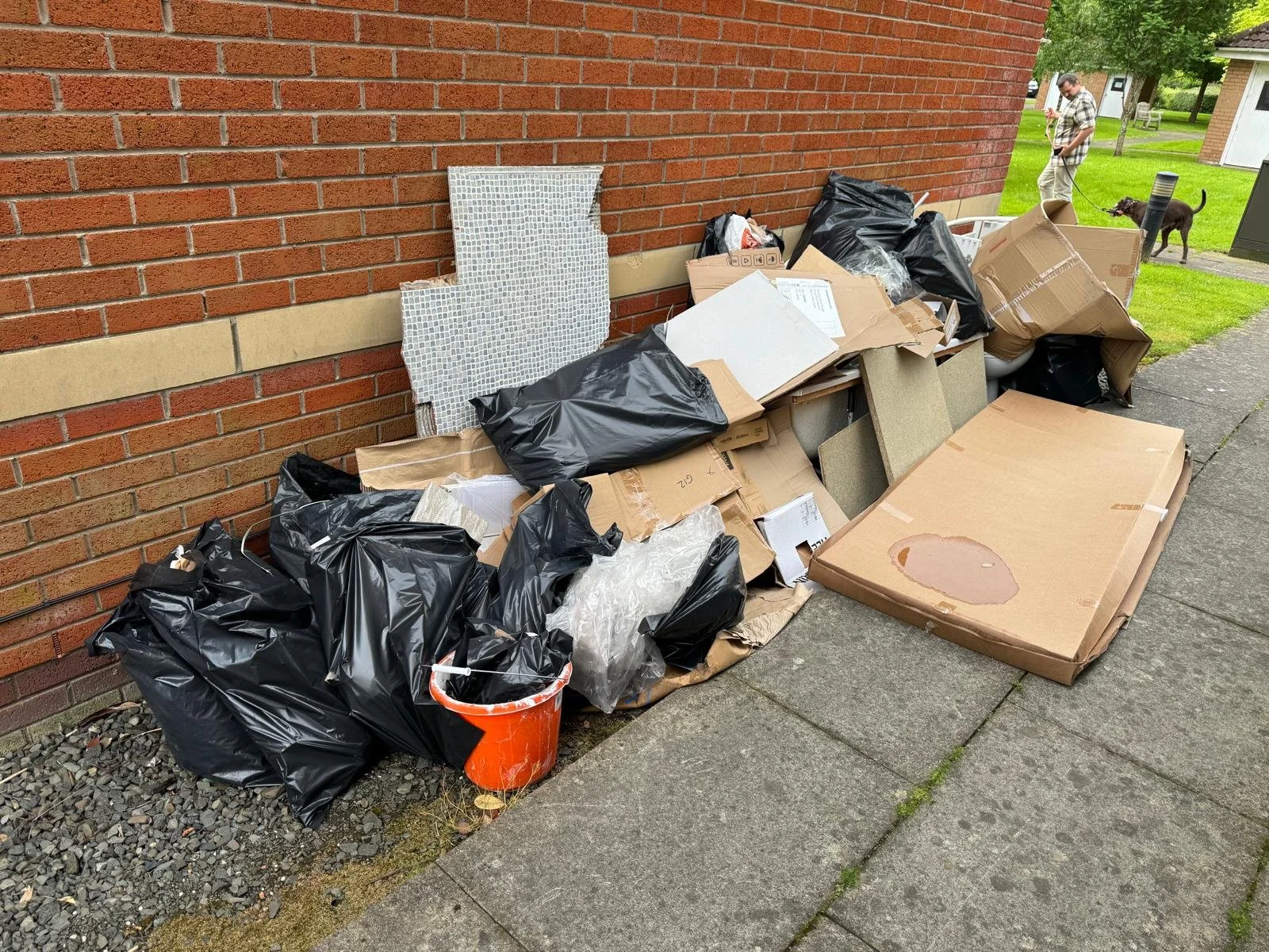 Pile of refurbishment waste to be collected