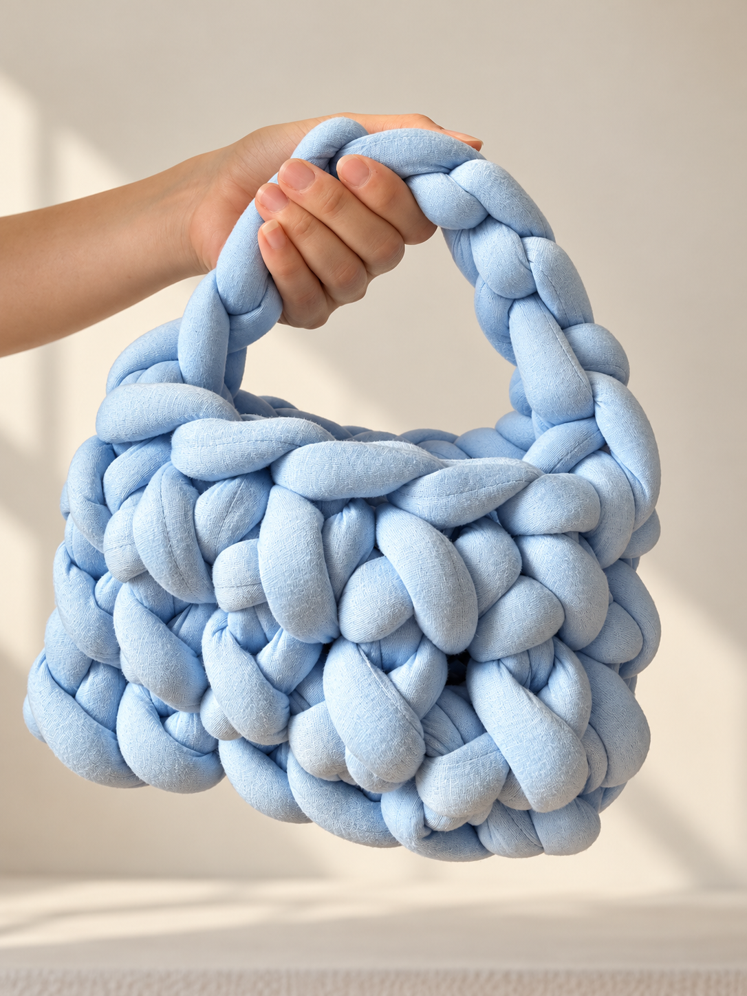 Chunky Pastel Blue Knitted Handbag.png