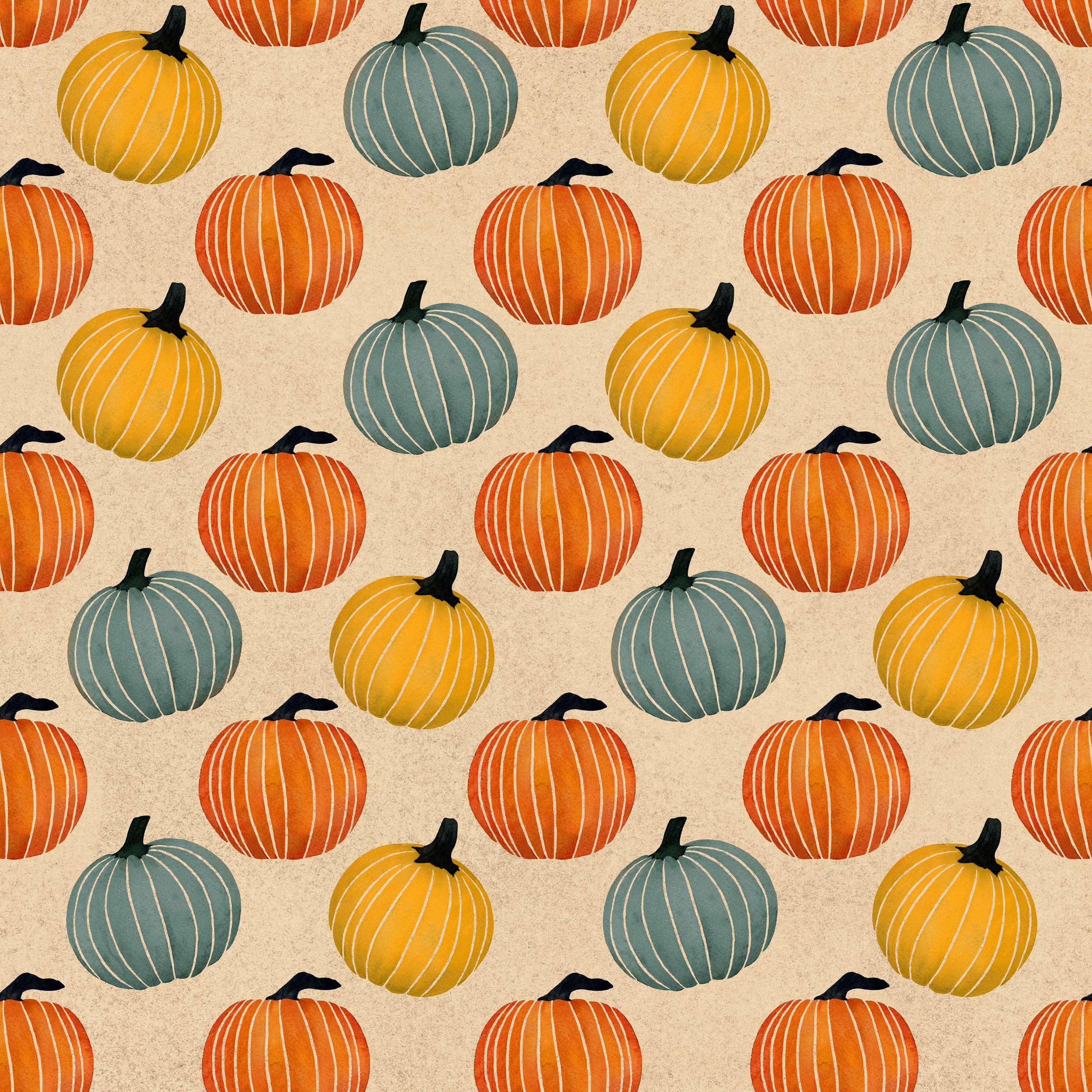 Raining Pumpkins (Cream Multi)