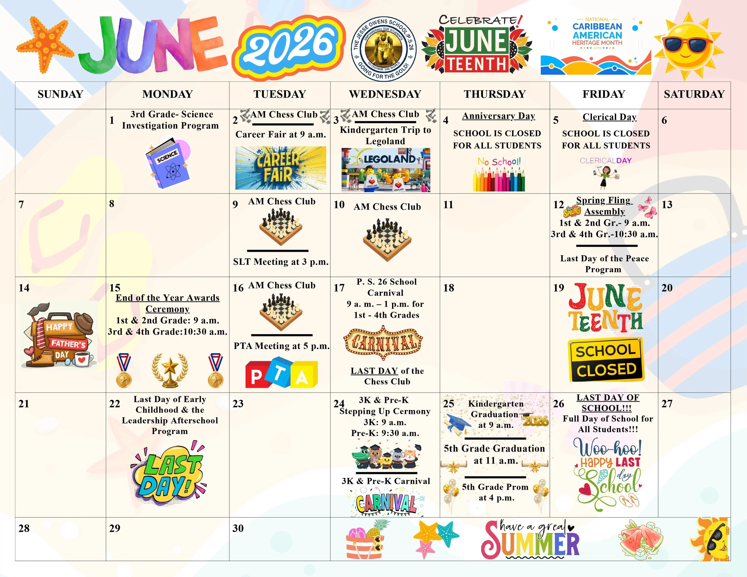 School June Calendar