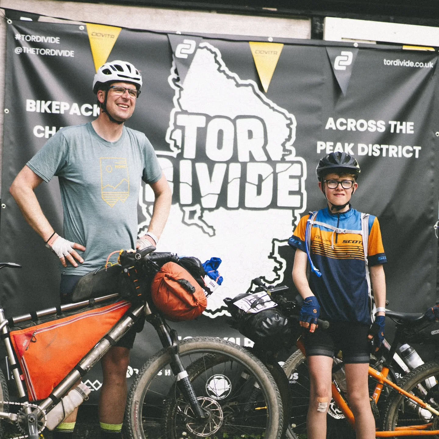 RIDING TOGETHER
Dad and son, side by side all the way round the Millstone route. Big smiles, bigger memories &mdash; an adventure they&rsquo;ll never forget. That&rsquo;s what Tor Divide is all about. 
Check out our website and enter the Pairs catego