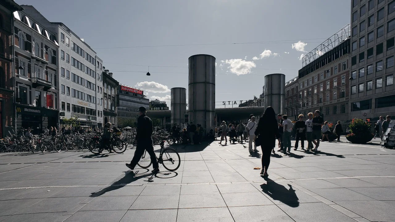 Shadowy commuters at Nørreport Station - Copenhagen, Denmark
