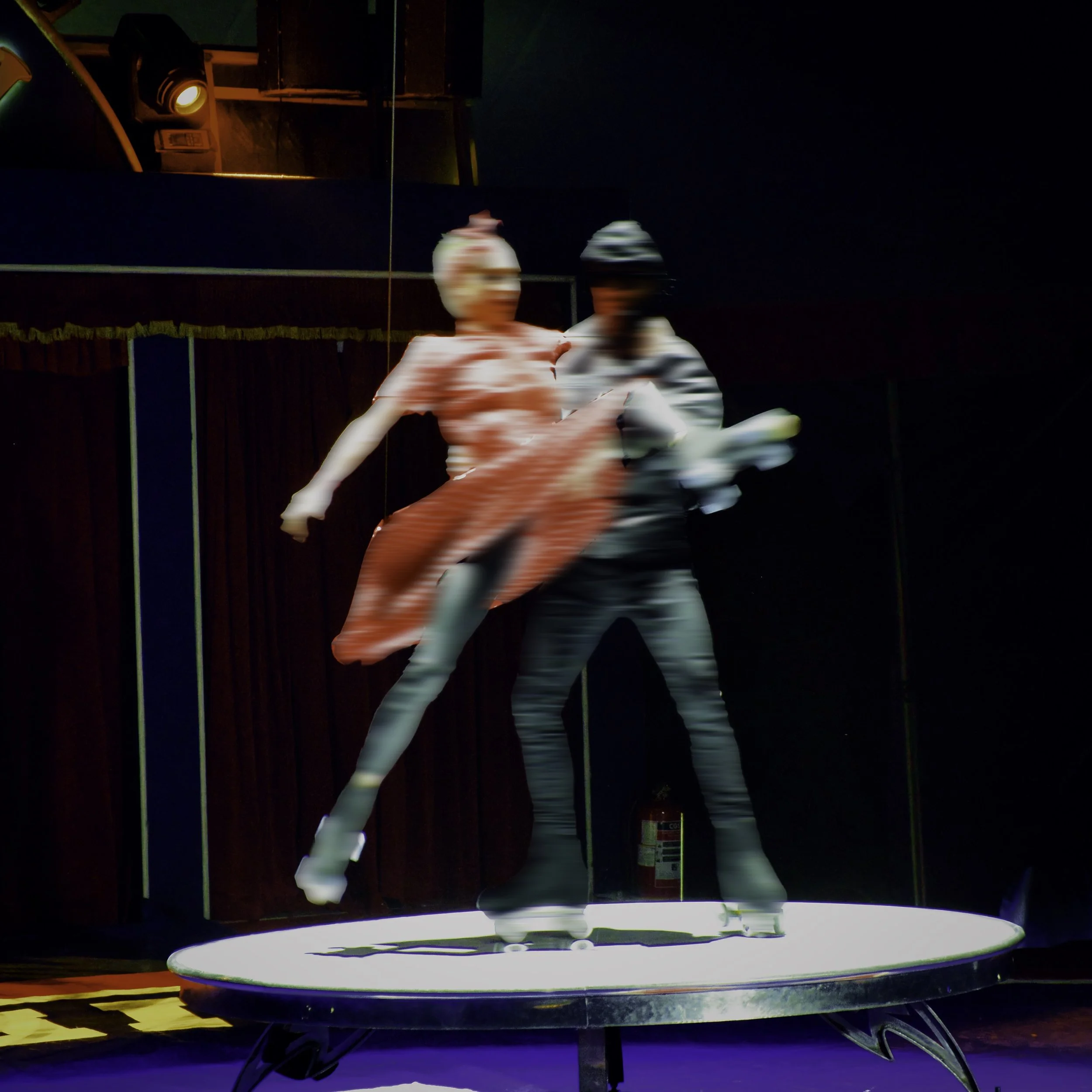 Rollerskate artists performing in Circus Baldoni - Strøby Eged, Denmark