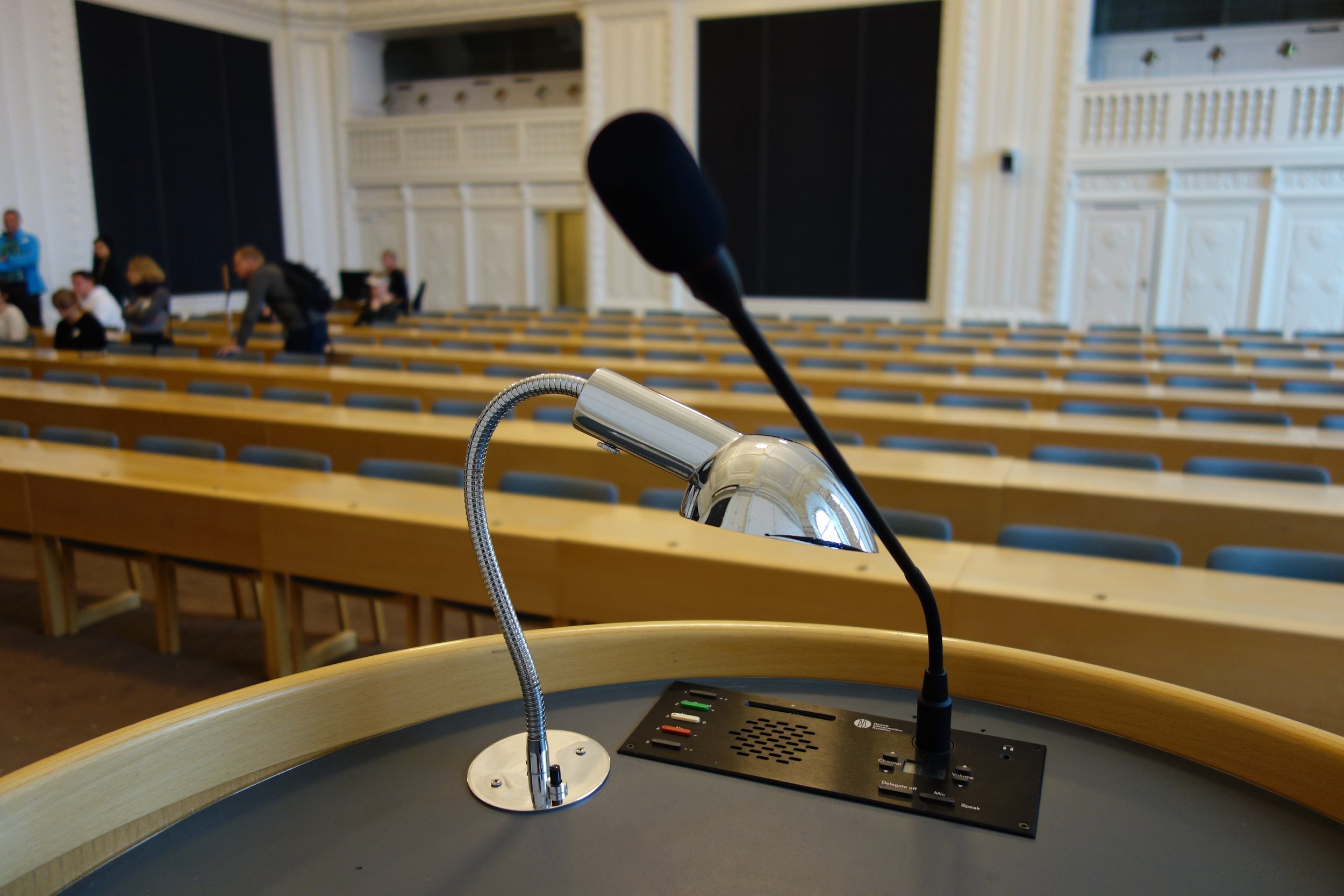 Speaker's bench of the Danish Parlement