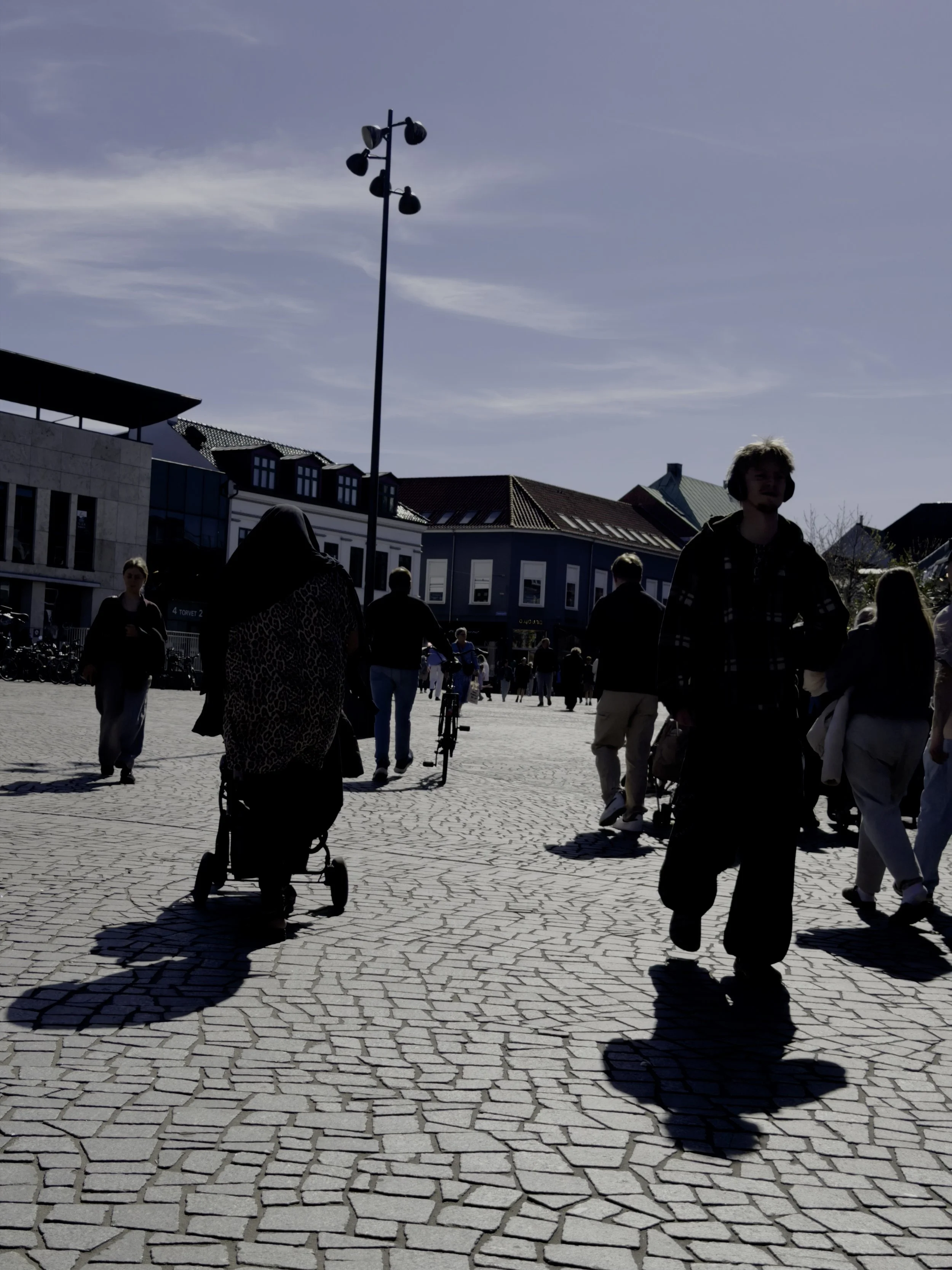 Shadows and Glare at Town Square - Silkeborg, Denmark