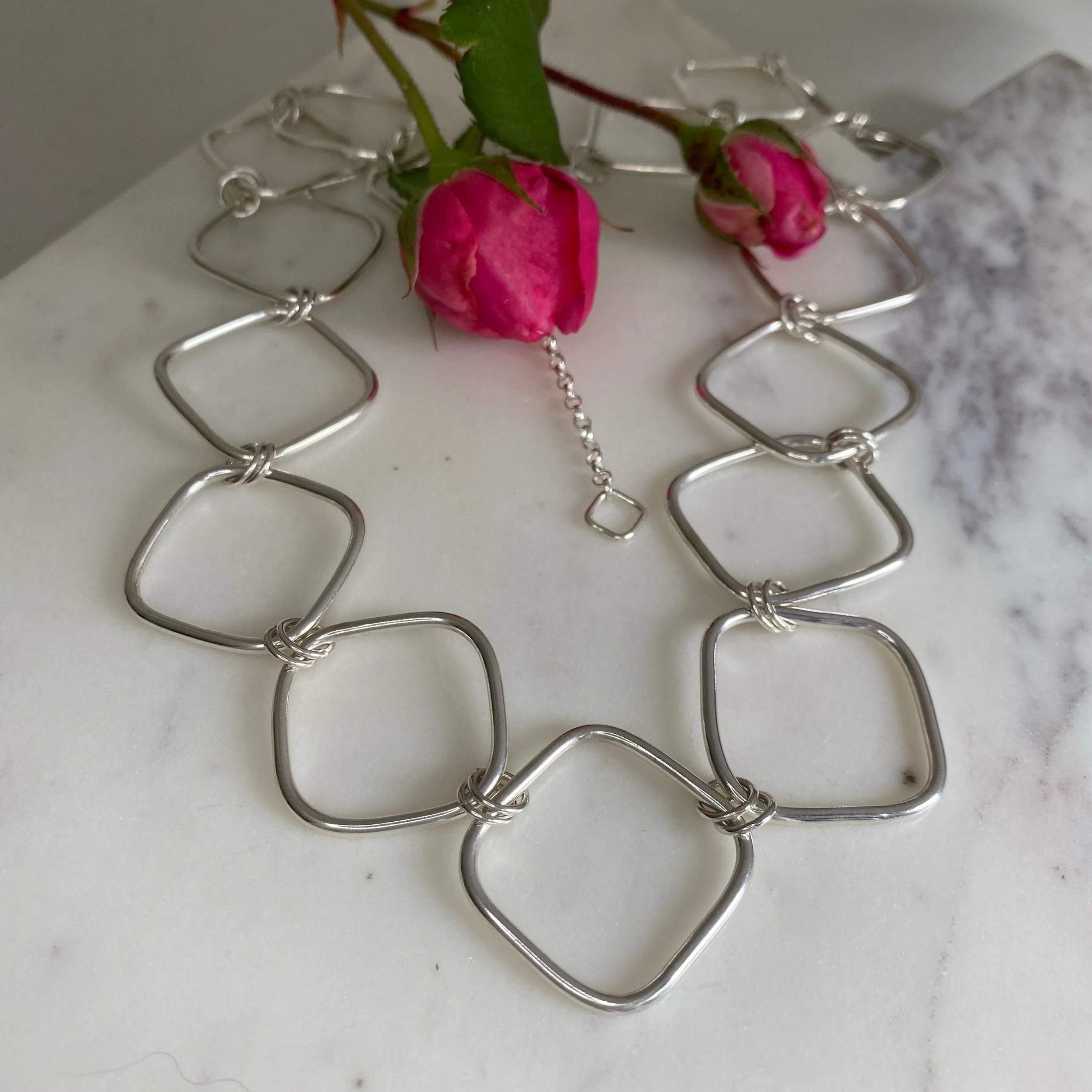 Walter and Nancy Jewellery handmade sterling silver necklace.