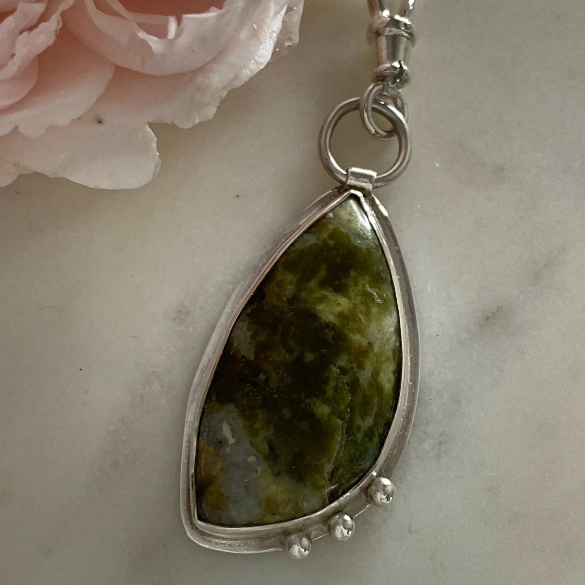 Walter and Nancy Jewellery Handmade Sterling Silver Connemara Marble Necklace Charm