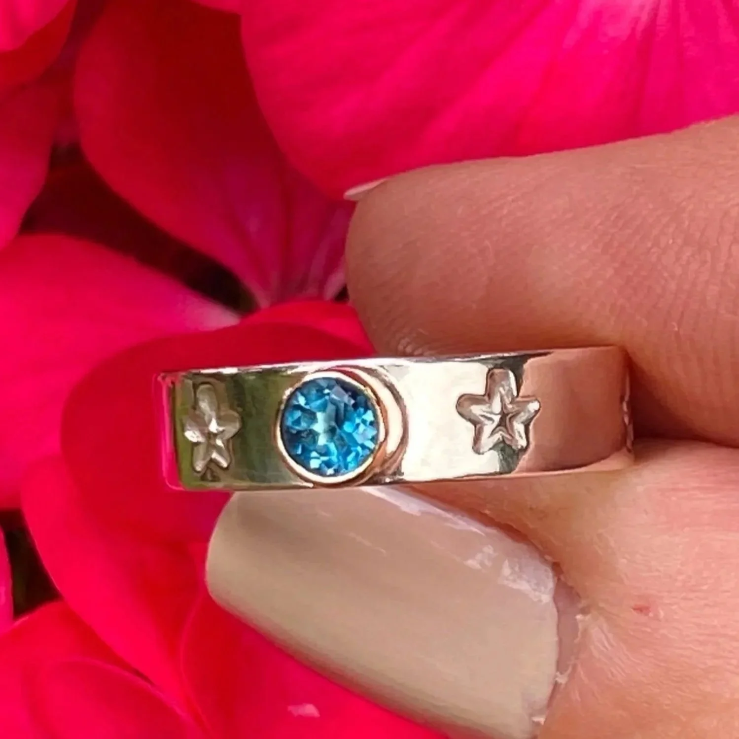 Handmade Sterling Silver and London Blue Topaz Ring