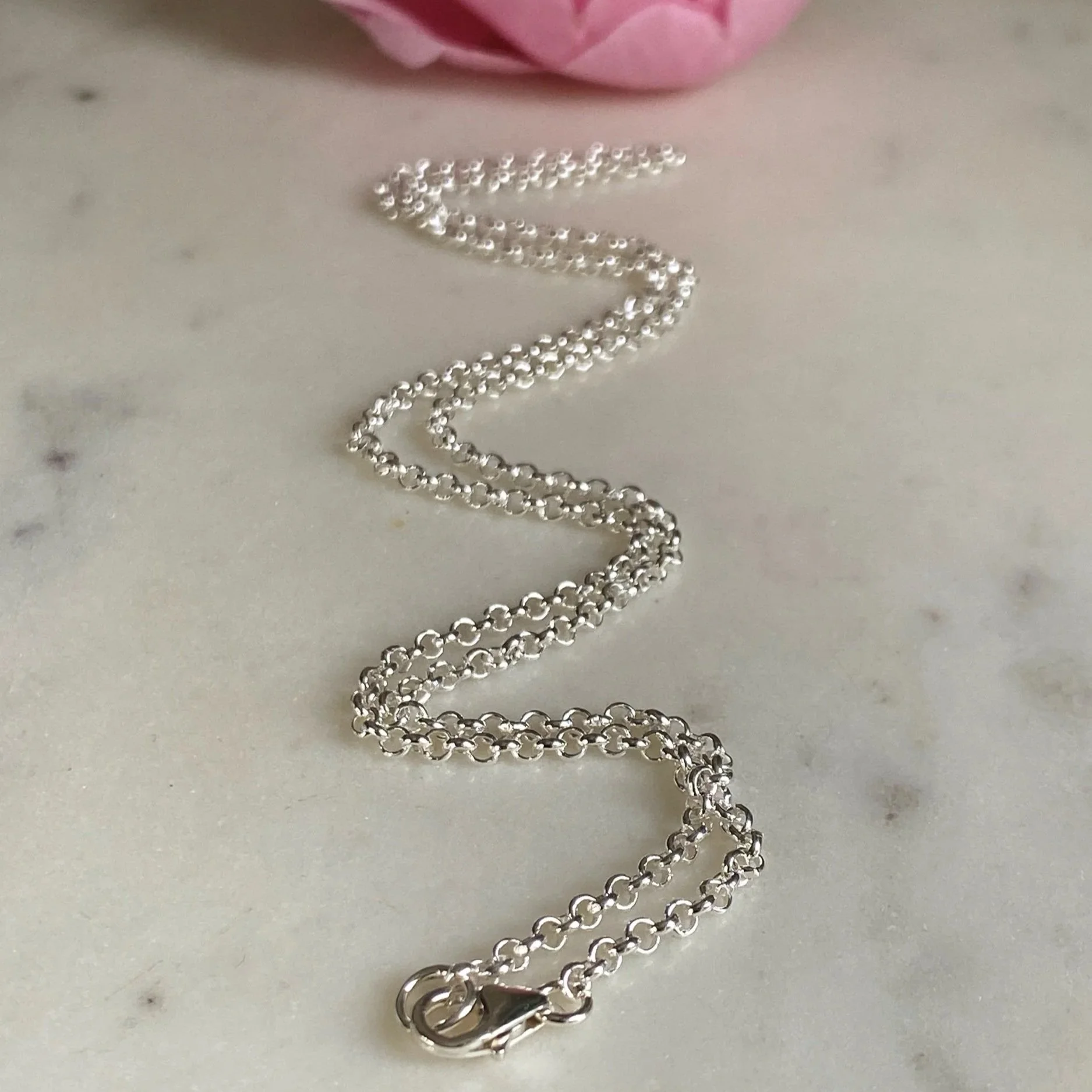 Walter and Nancy Jewellery Sterling Silver Belcher Chain - 18'/46cms.