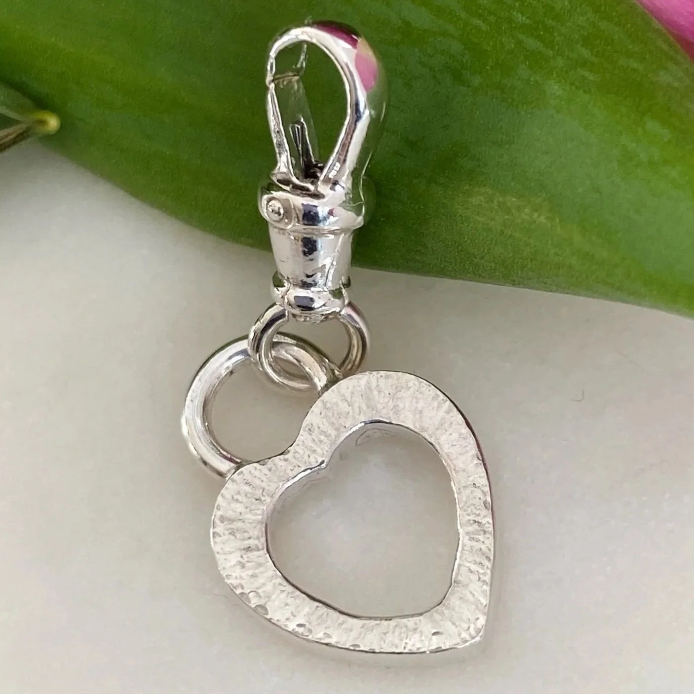 Walter and Nancy Jewellery Recycled Sterling Silver Open Heart Charm.