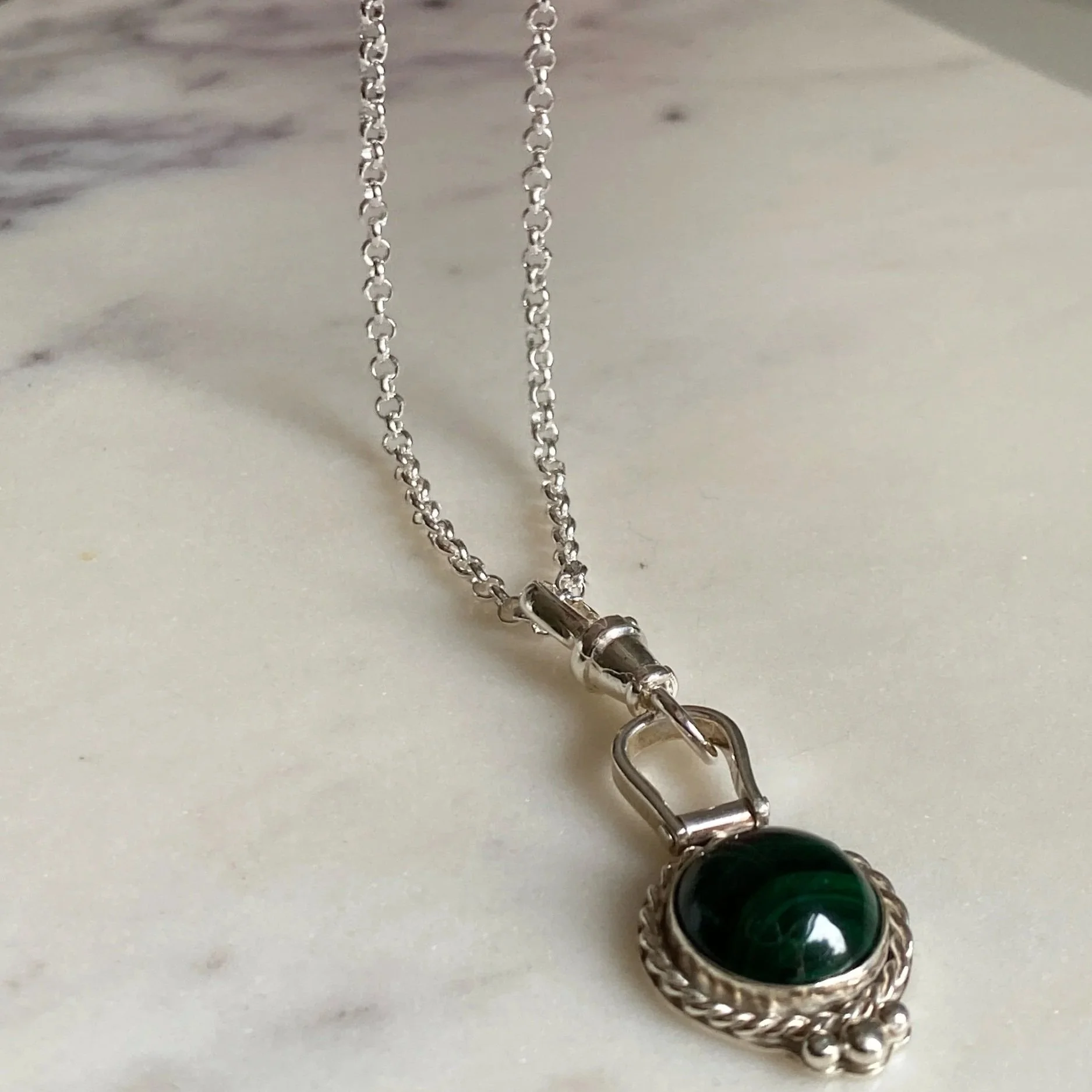 Walter and Nancy Jewellery Sterling Silver Belcher Chain - 18'/46cms shown with a necklace charm which comes separately