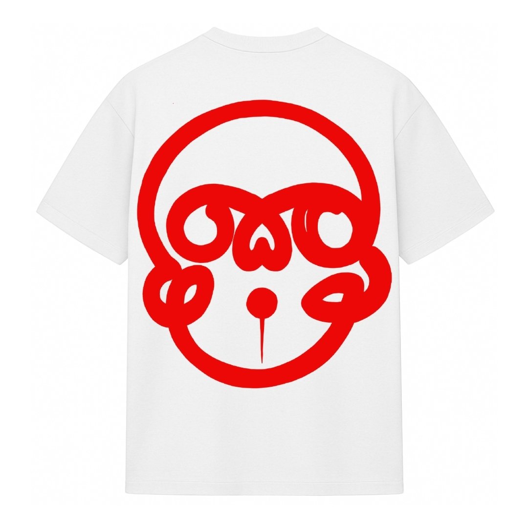 T-SHIRT OVERSIZE – RED KUPS SKULL – 240 g/m²