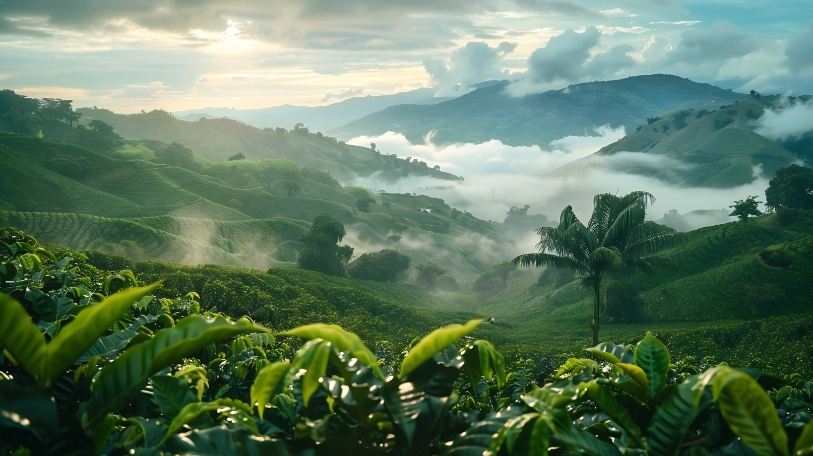 Coffea plantation. Coffee Tree.