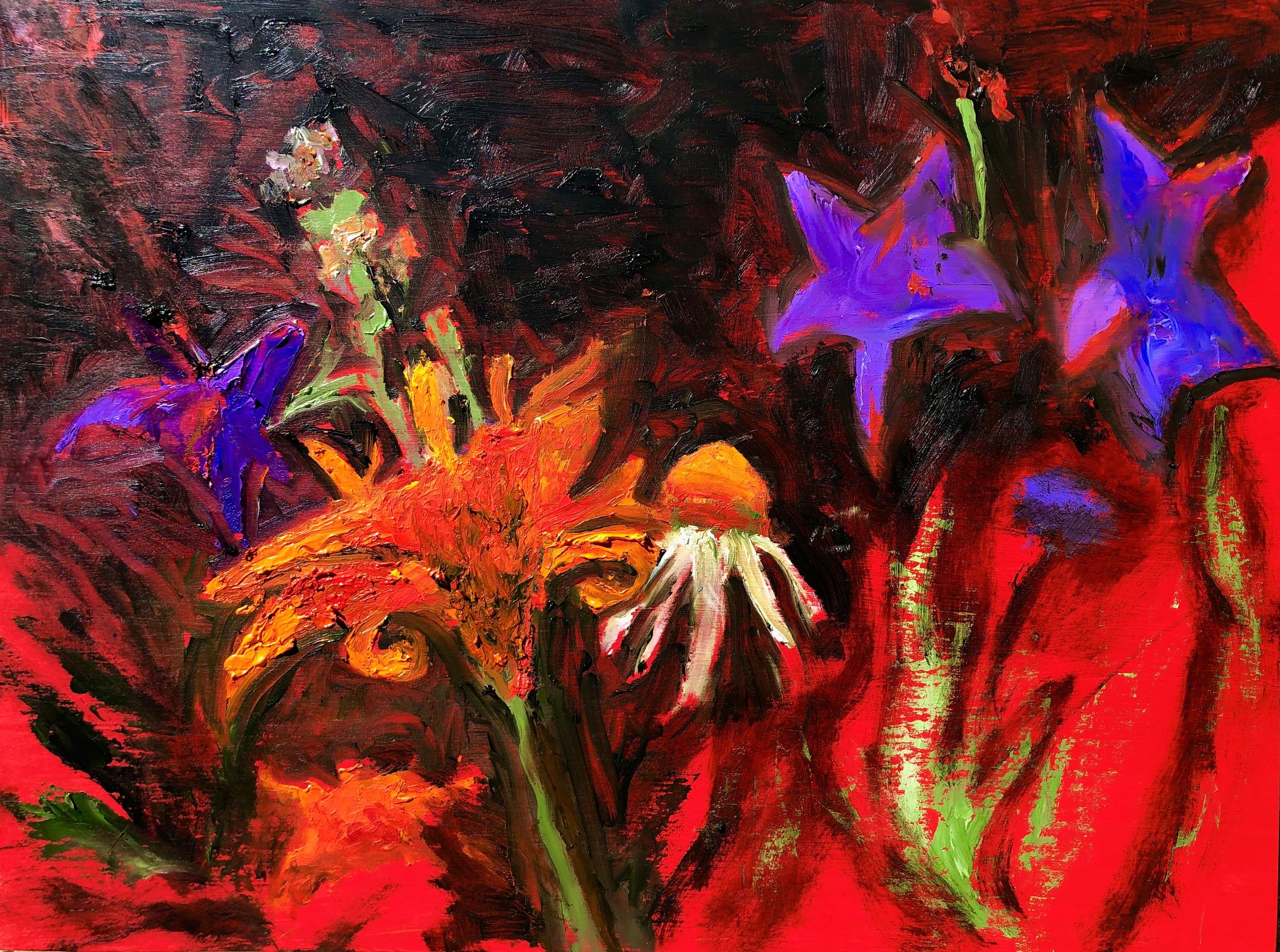 JudithPrager_Floral, 12x16, Lily and Balloonflowers.jpg