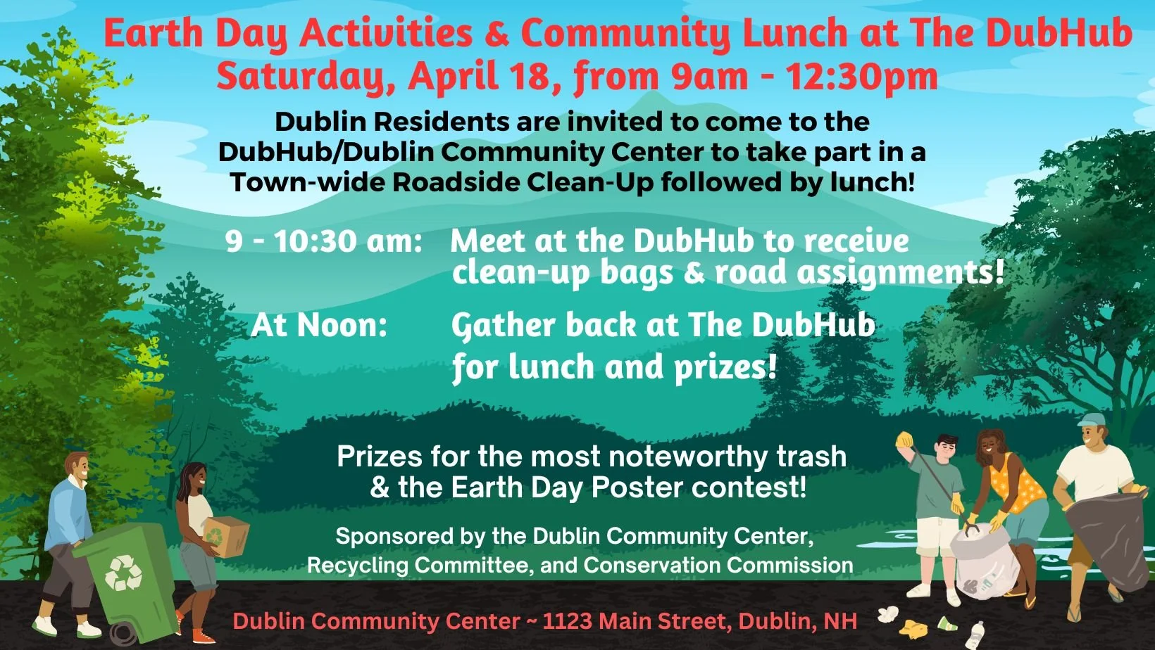 Earth Day Activities: Roadside Cleanup, Poster Contest, & Lunch