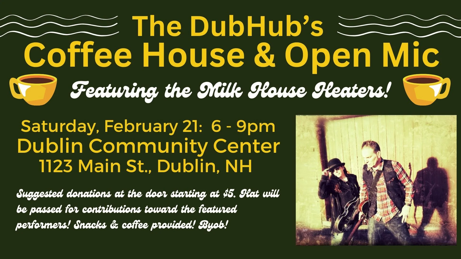 Coffee House & Open Mic, Saturday, February 21