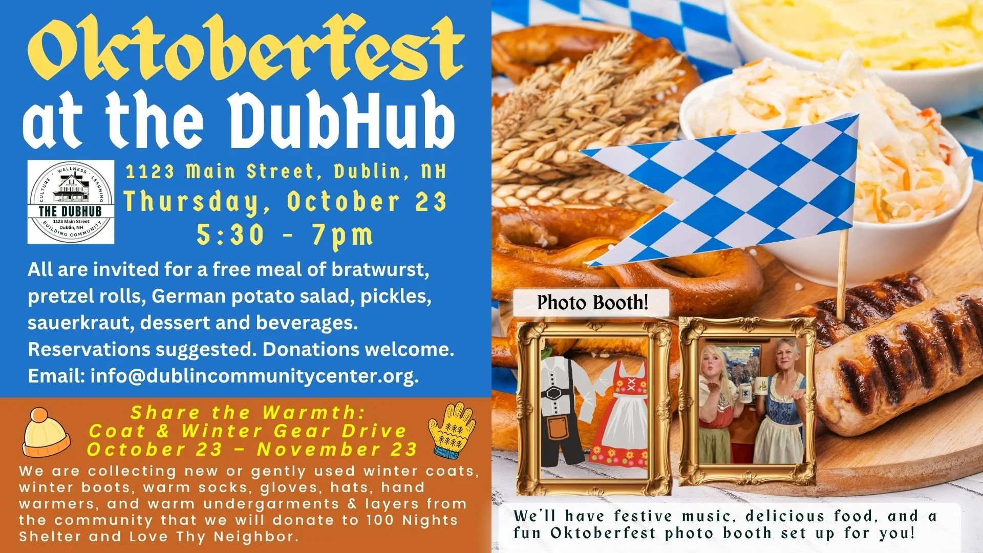 DubHub’s Oktoberfest Community Supper, Thursday, October 23 — DubHub