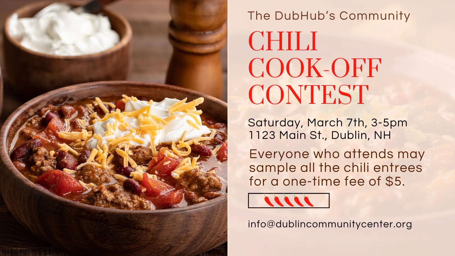 Chili Cook-Off, Saturday, March 7