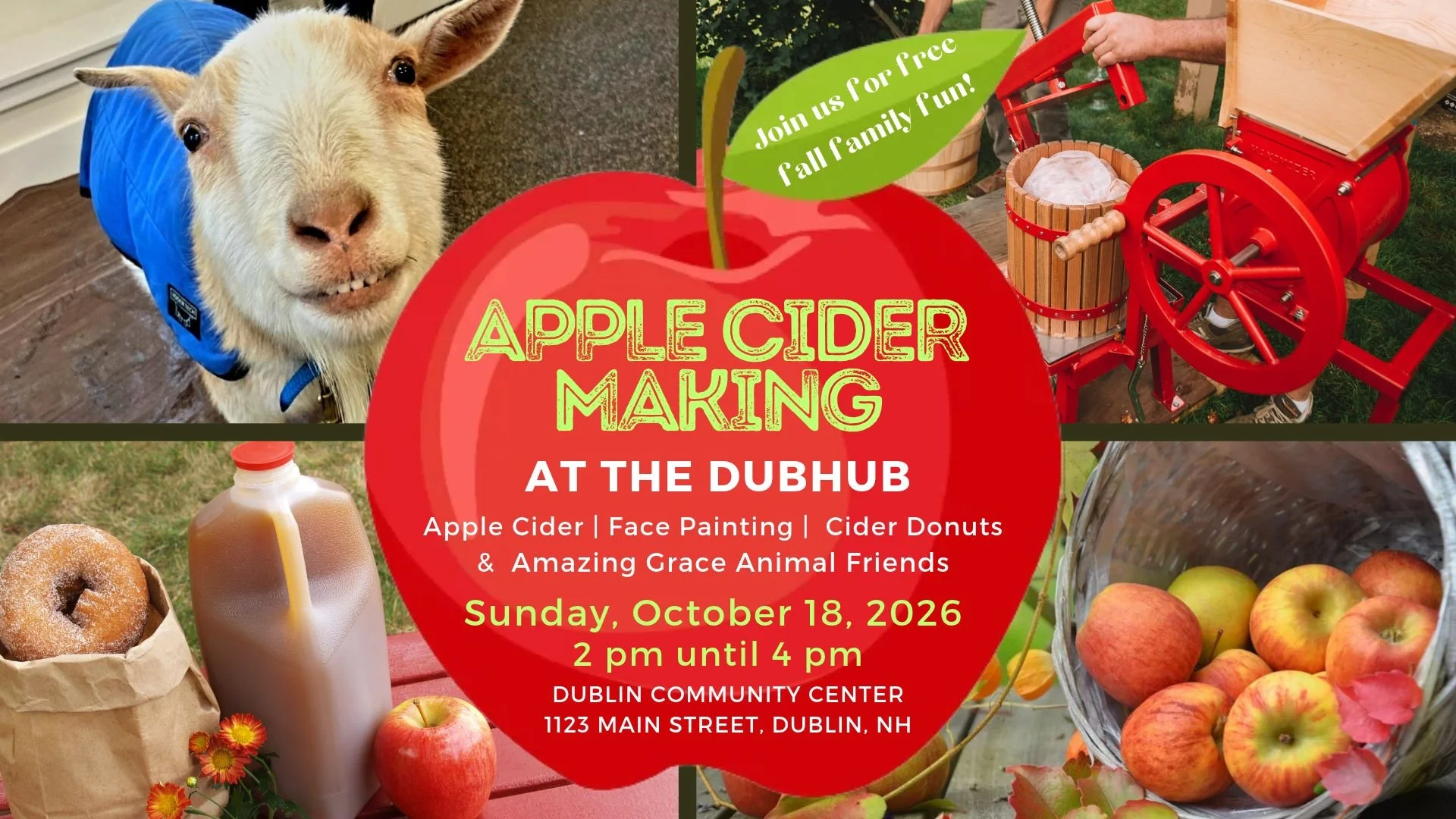 Apple Cider Making with Farm Animal Friends, Sunday, October 18