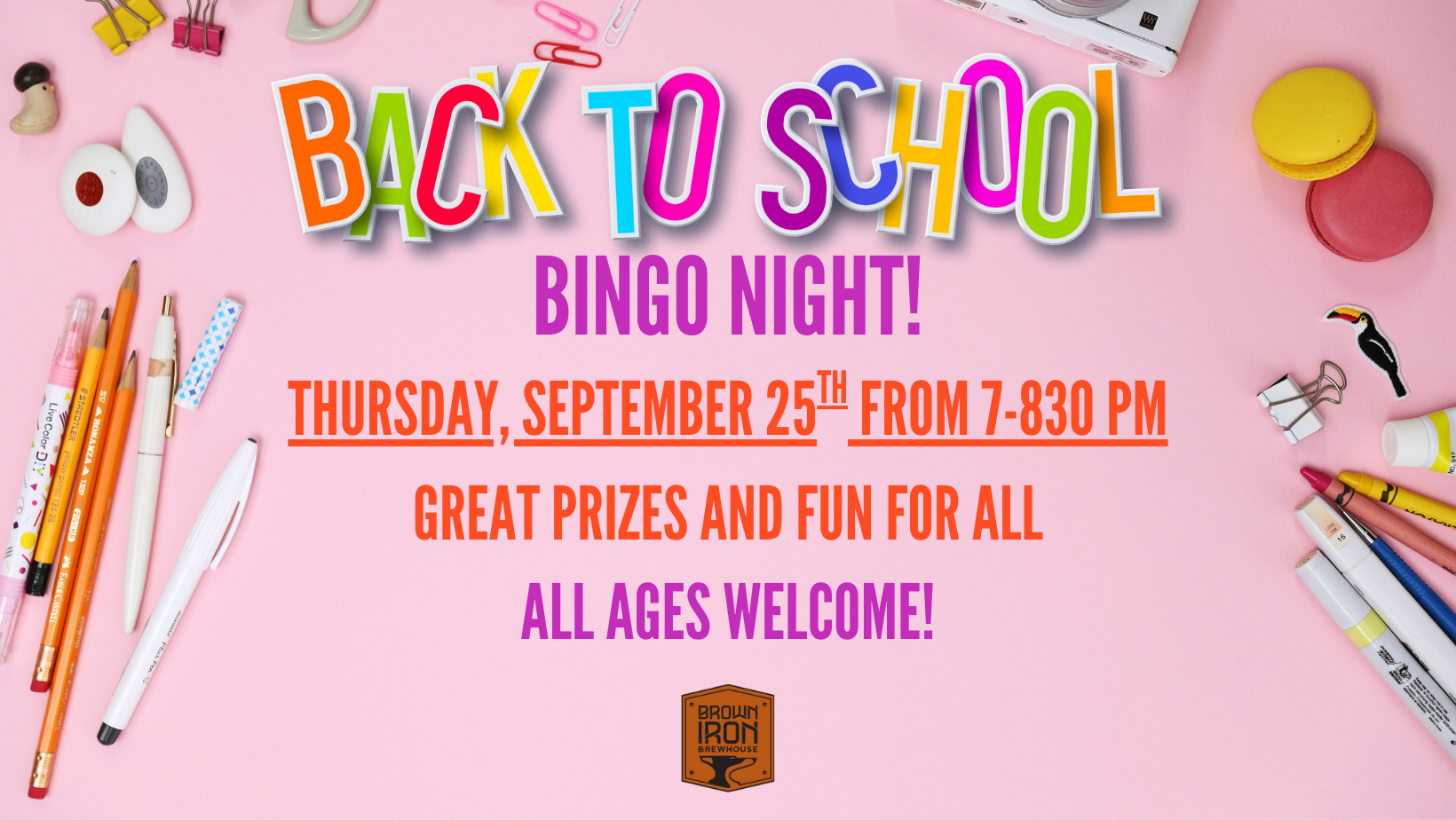 Back To School Bingo Night! Washington Twp.
