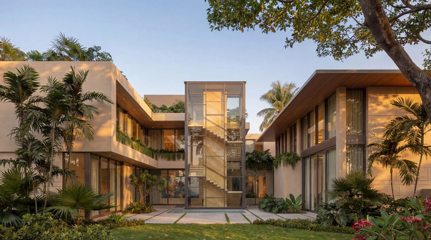 Brickell Residence Courtyard Sunset.jpg
