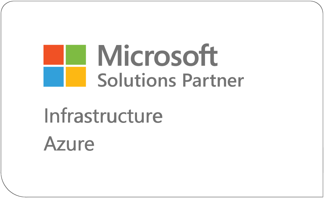 Microsoft Solutions Partner logo with text for Infrastructure Azure