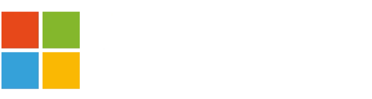 Microsoft Solid Blue, Red, Green, and Yellow Squared Logo with text 'Microsoft Solutions Partner'.