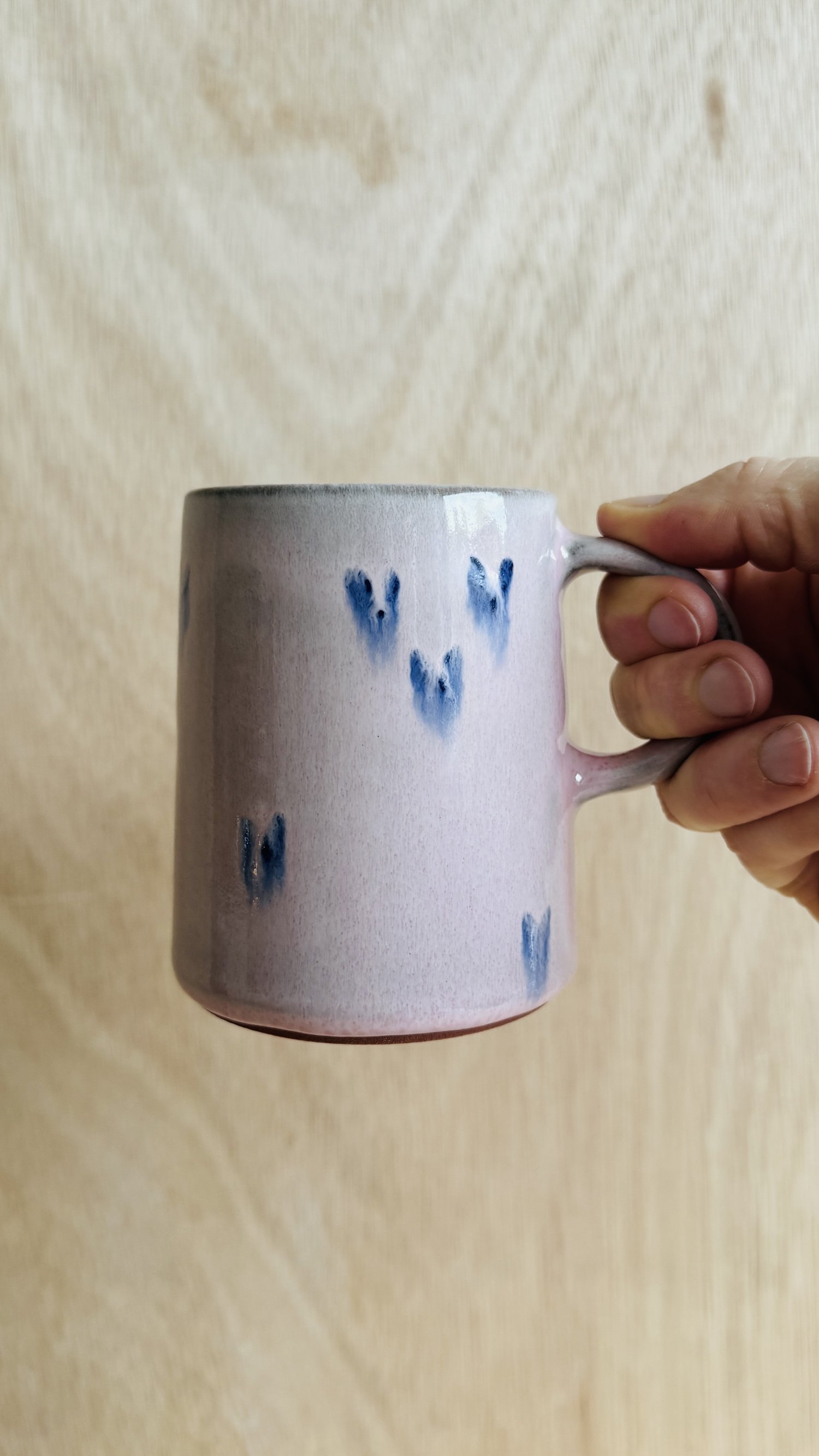 Pink Mug with Cute Hearts
