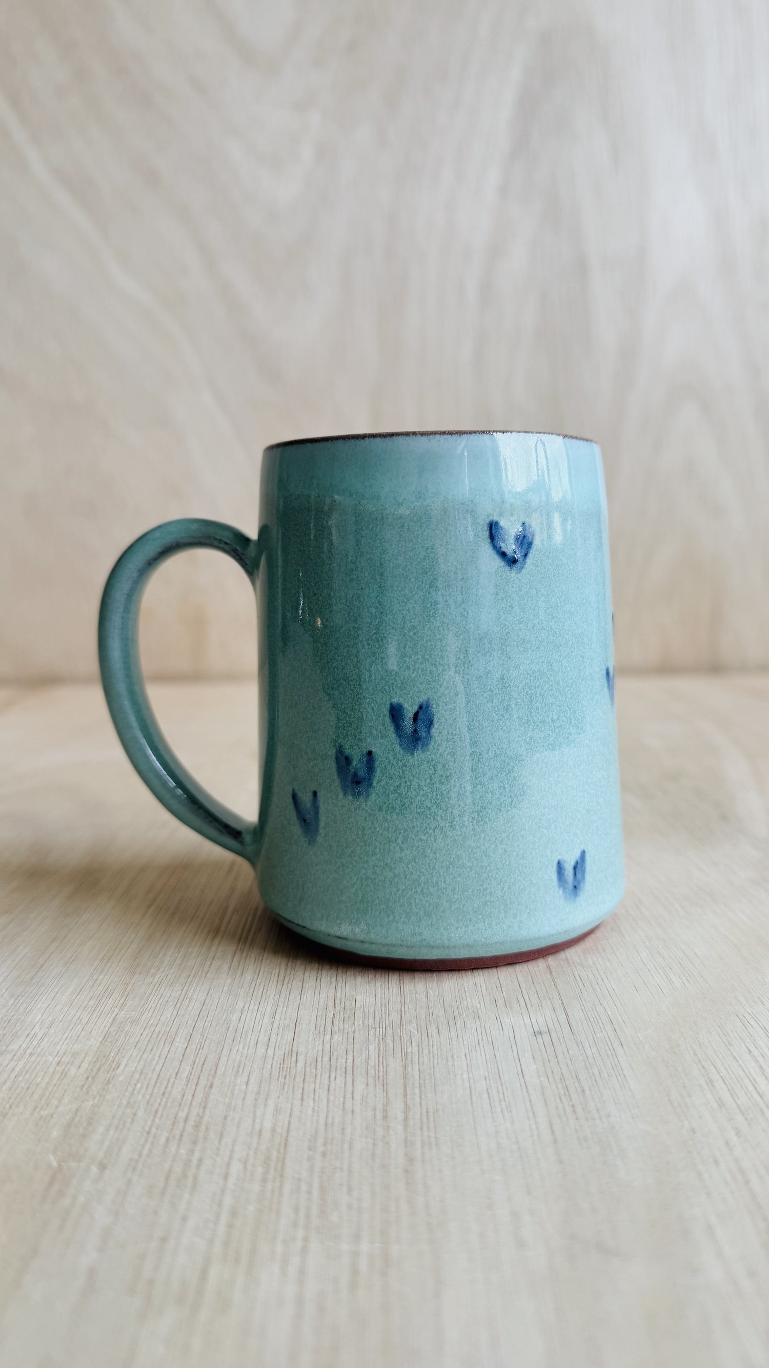 Green Mug with Hearts