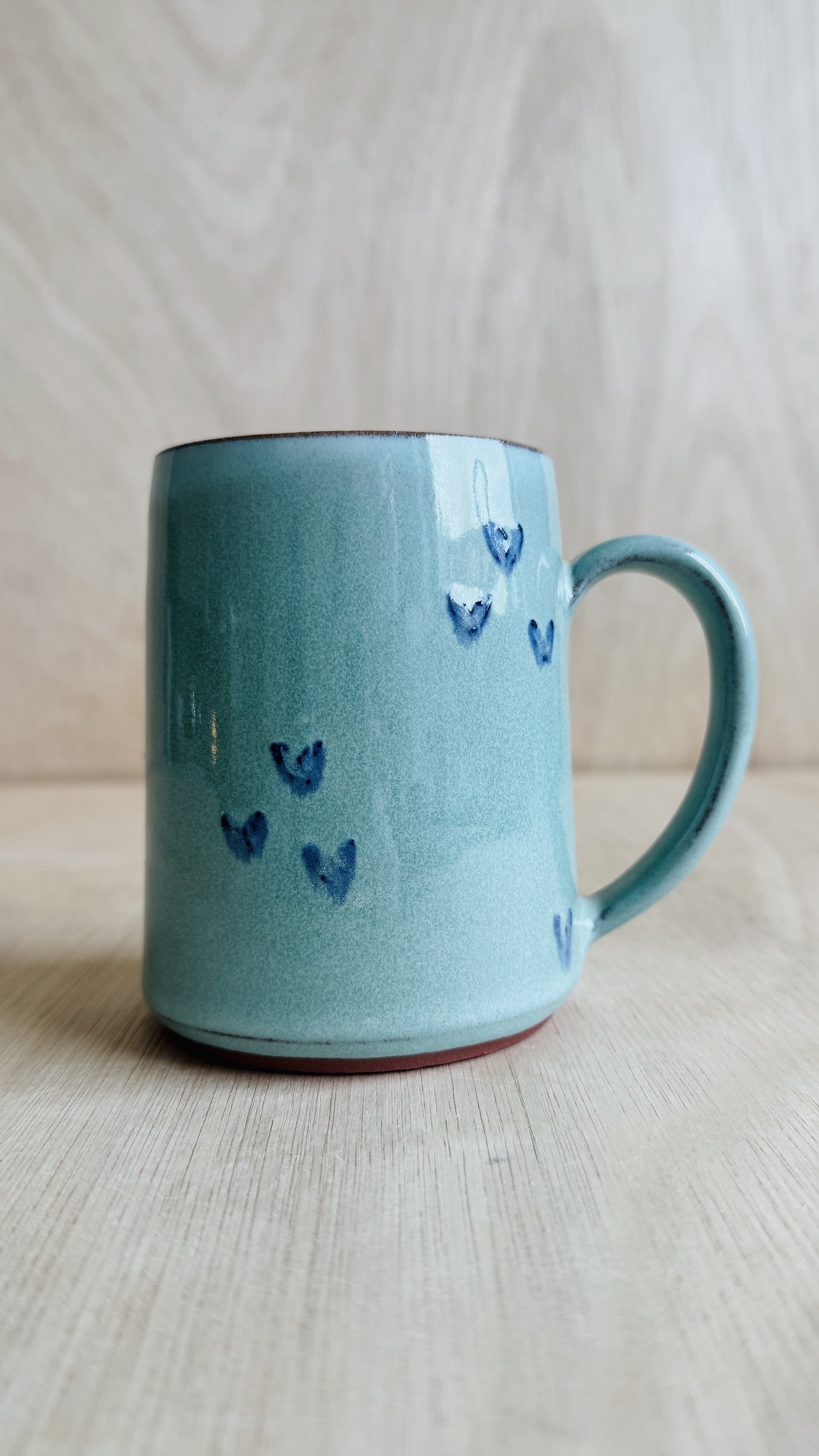 Green Mug with Hearts
