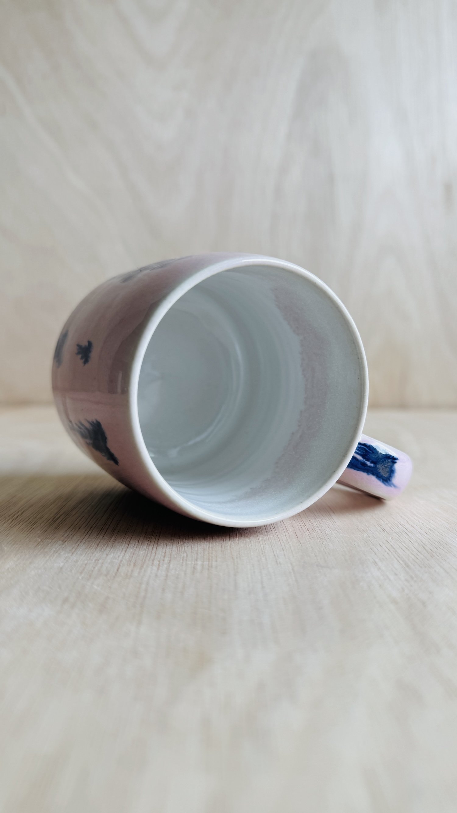 Pink Mug with Drippy Hearts