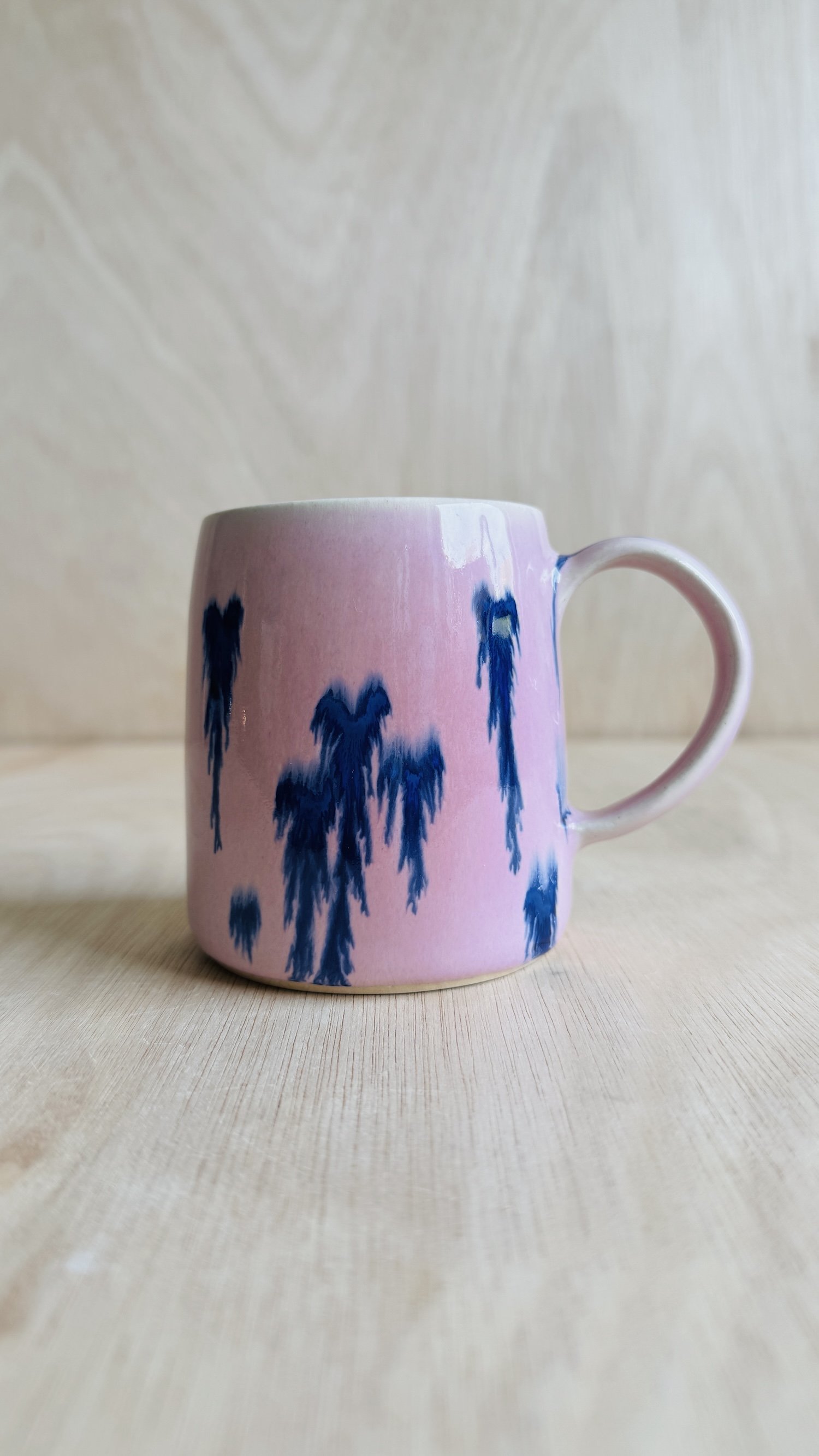 Pink Mug with Drippy Hearts