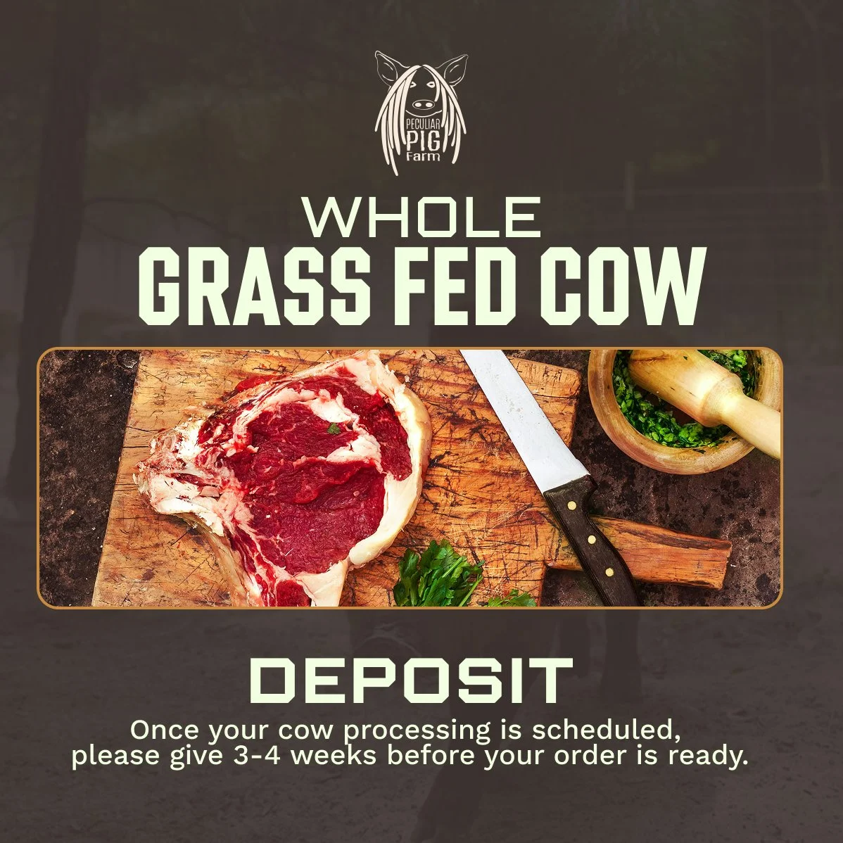 WHOLE Butchered Cow Deposit