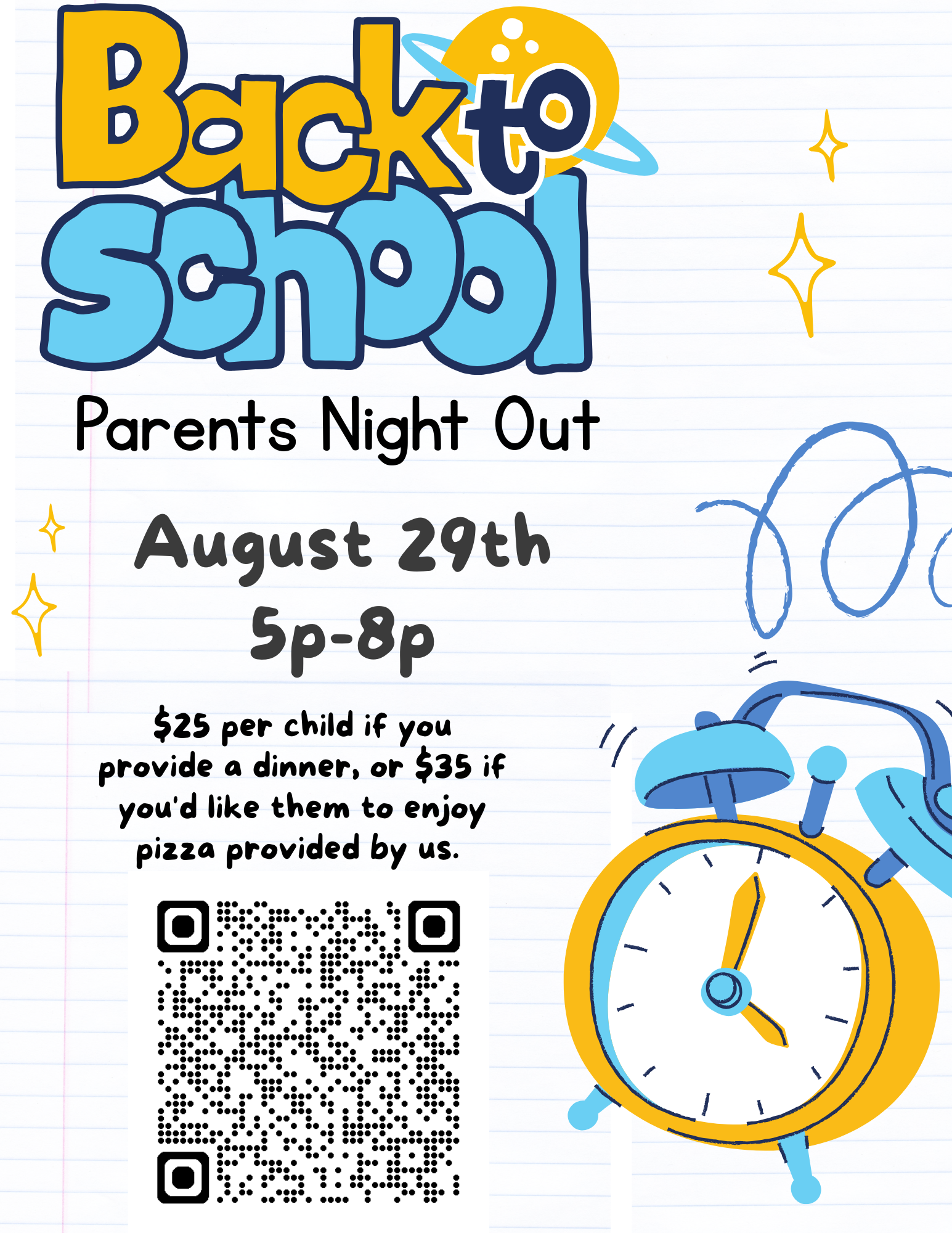 Parents Night Out August 29th