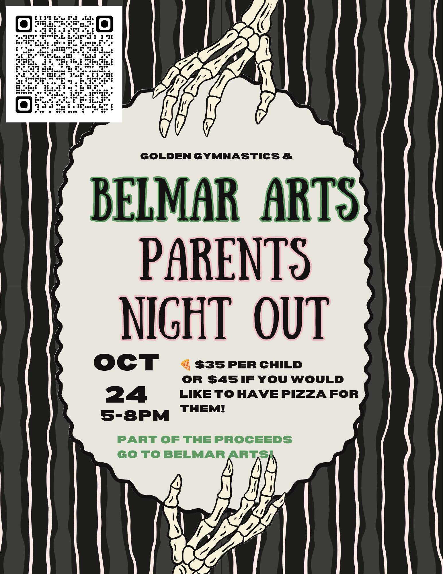 Parents Night Out October 24th With Belmar Arts!
