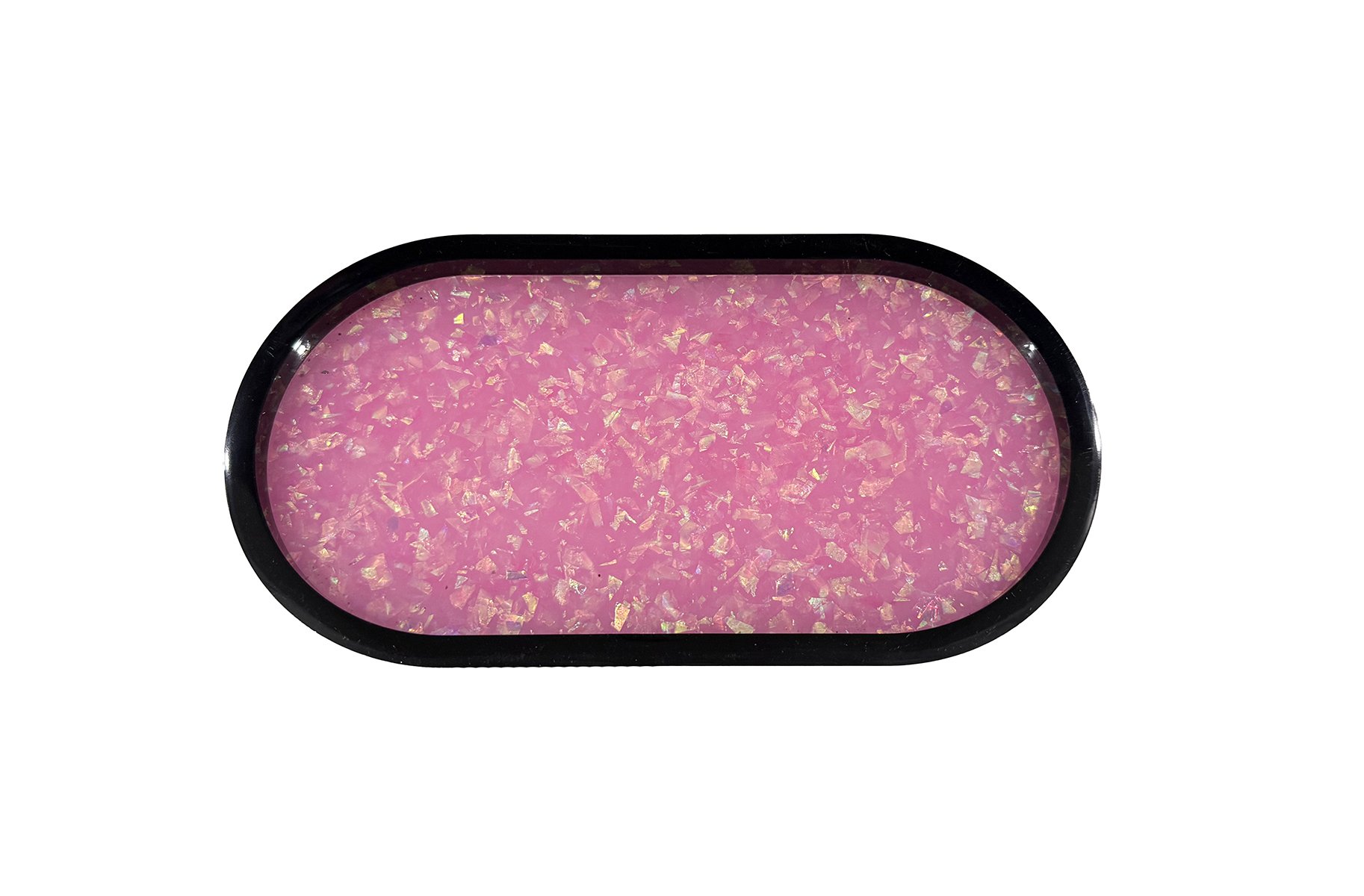 "Rose Quartz Garden" - Oval Tray