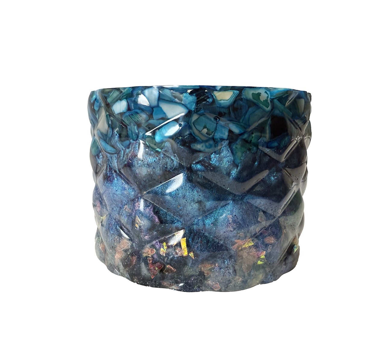 "Abyssal Mosaic" - Artisanal Resin Vessel