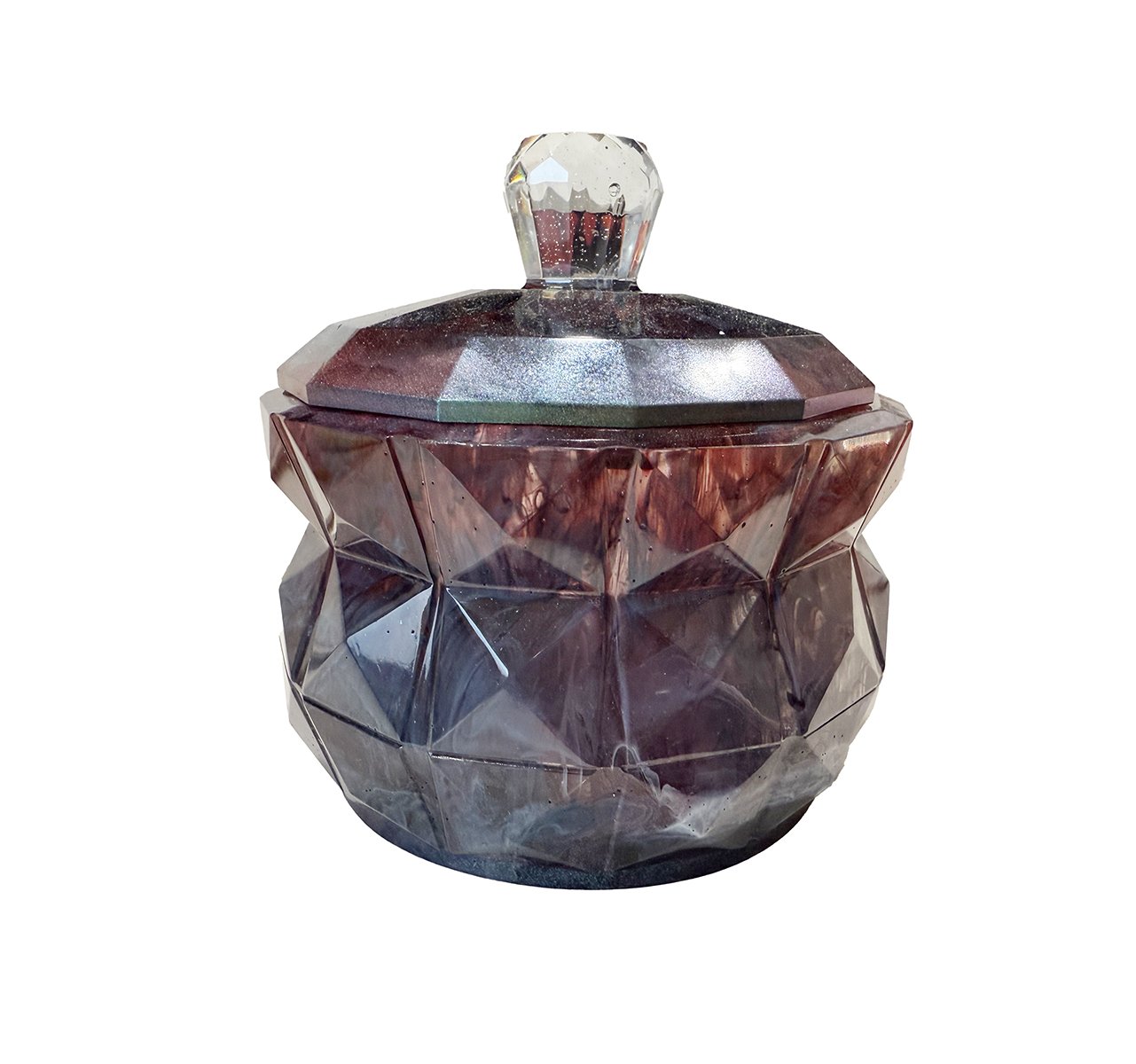 "Ruby Cosmos" - Faceted Resin Vessel