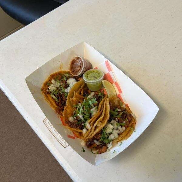 It's a beautiful fall day for TACOS! Calibowlnia Food Truck is here today until 4, is coming back tomorrow (Sunday) from noon to 4, and boy, these are delicious. 

Eat some tacos, pick some pumpkins, and grab your fall porch bundle for the perfect au