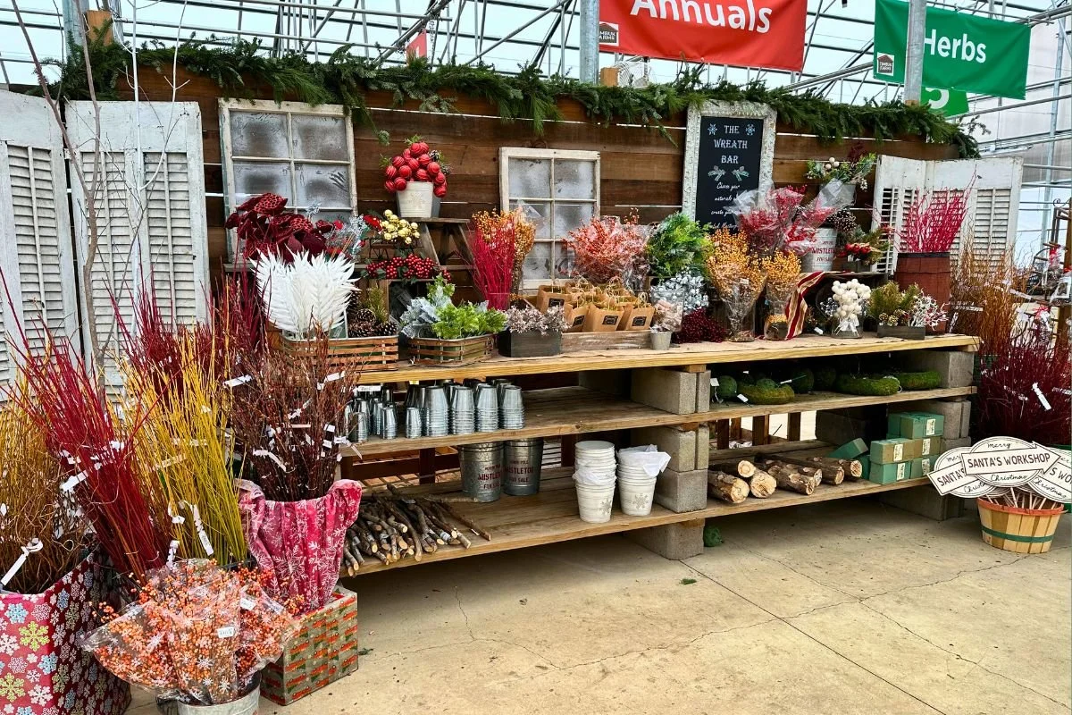 Make your own wreath at Timbuk Farms with the best materials for the best wreaths in Ohio