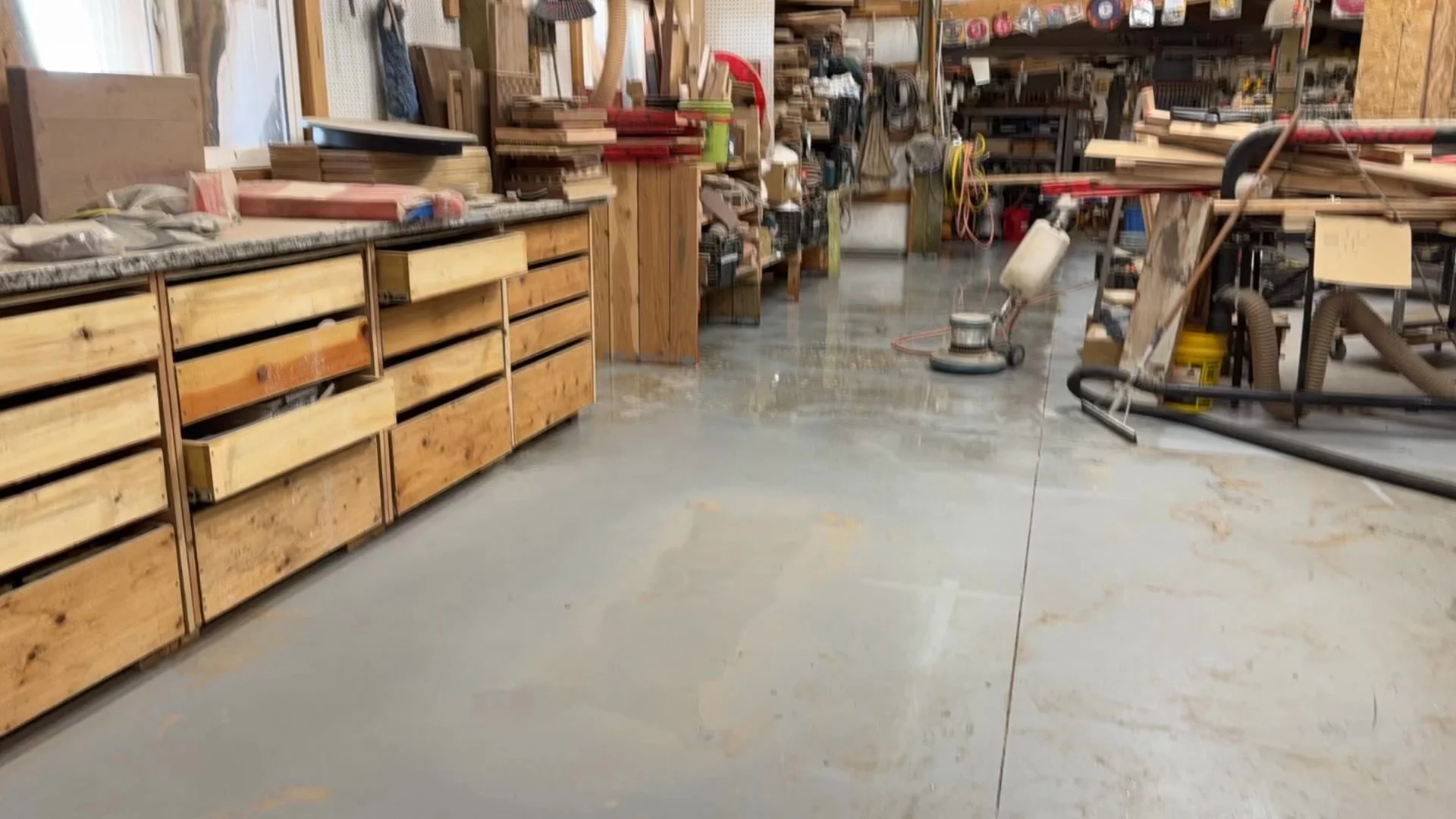 Making progress on getting the smaller shop floor all done. If I didn&rsquo;t have so many tools, I probably would&rsquo;ve been done by now.