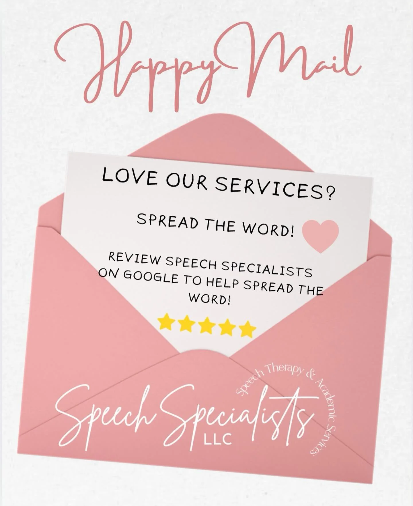 We 🩷 Happy Mail! #speechspecialistsllc #slp #speechtherapy #speechpathology

https://g.page/r/Cb9N_Y6uVyQMEBI/review